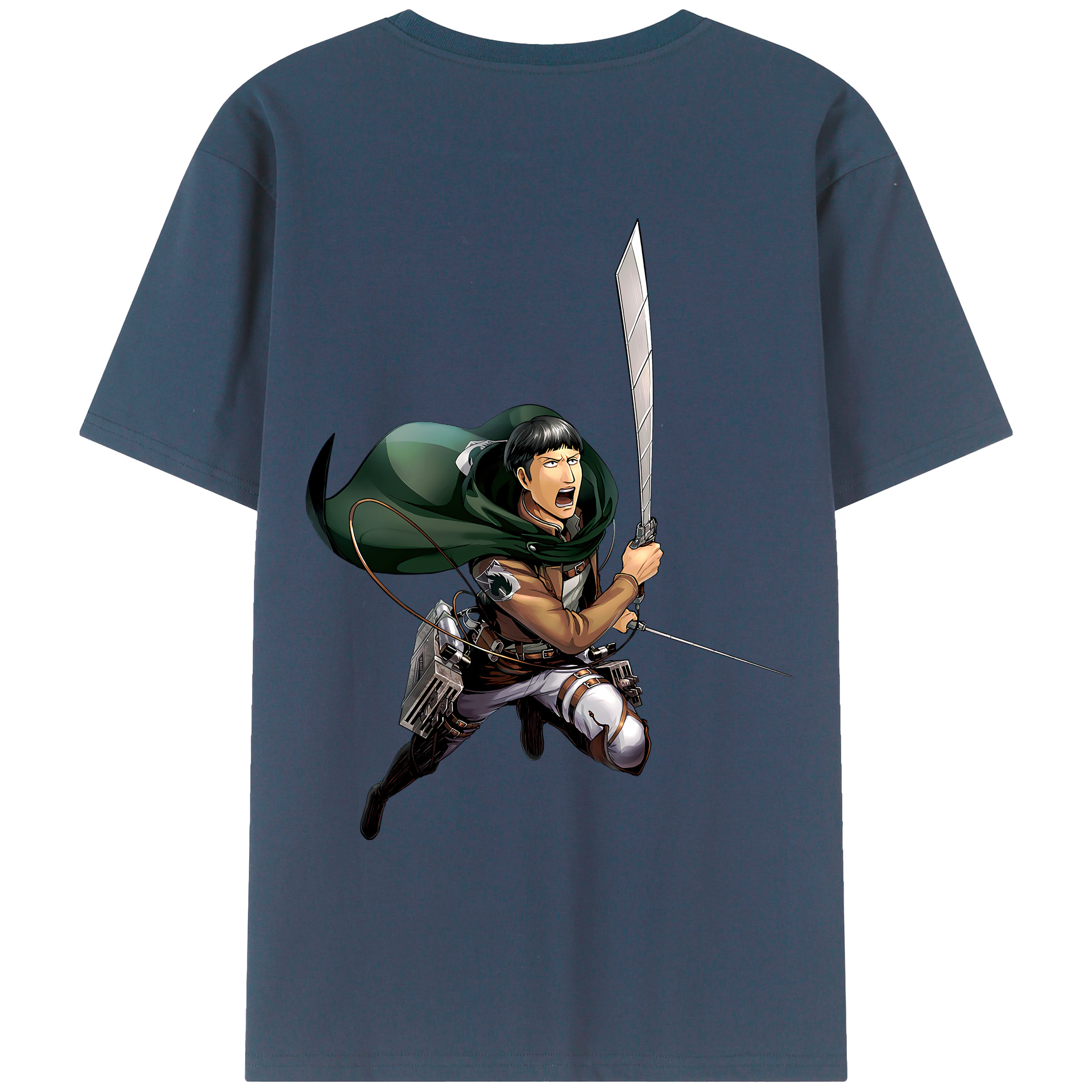 （画像用） 進撃の巨人 Attack on Titan 綿100％ メンズ半袖Tシャツ（バックプリント） 通気性