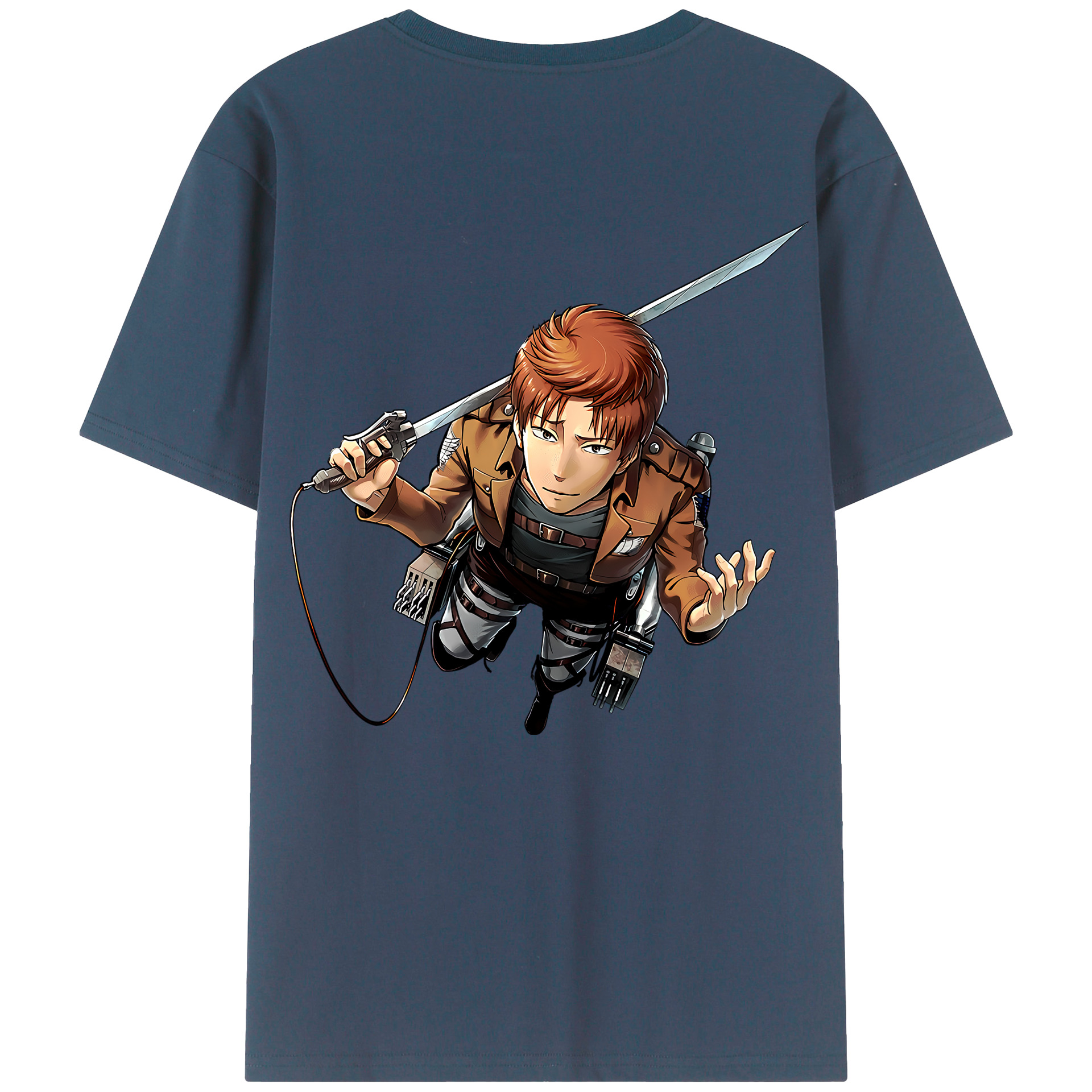 （画像用） 進撃の巨人 Attack on Titan 綿100％ メンズ半袖Tシャツ（バックプリント） 通気性