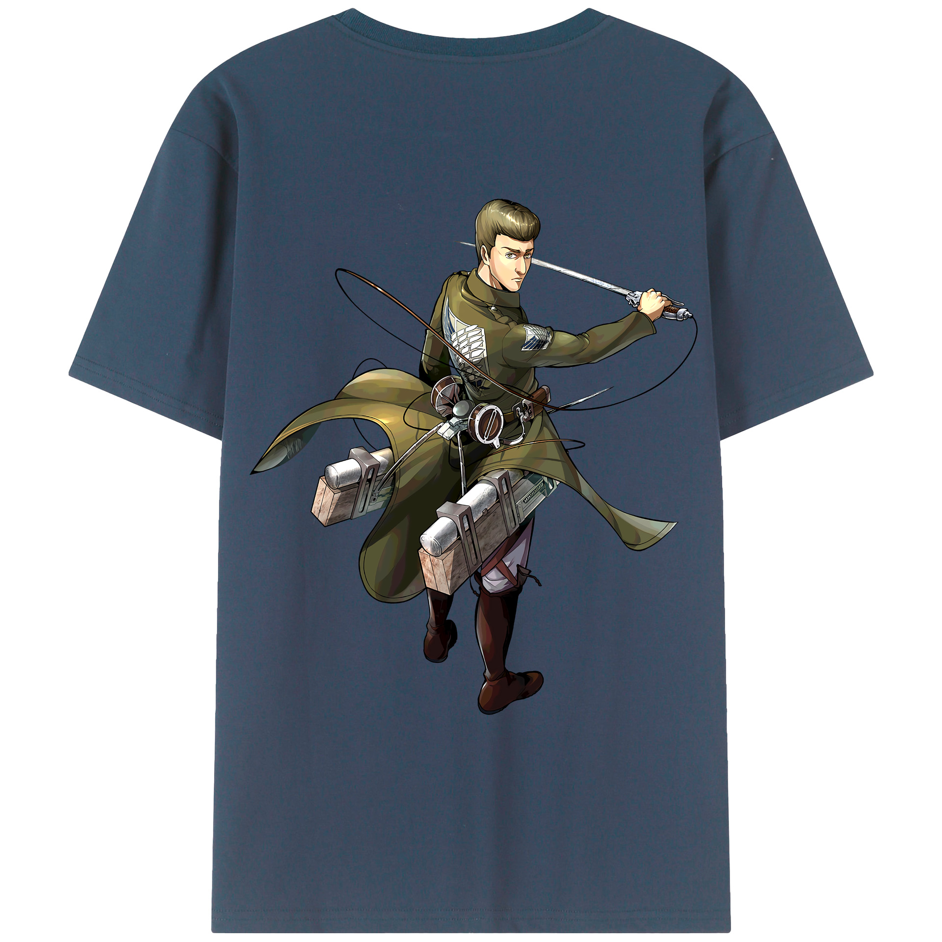 （画像用） 進撃の巨人 Attack on Titan 綿100％ メンズ半袖Tシャツ（バックプリント） 通気性