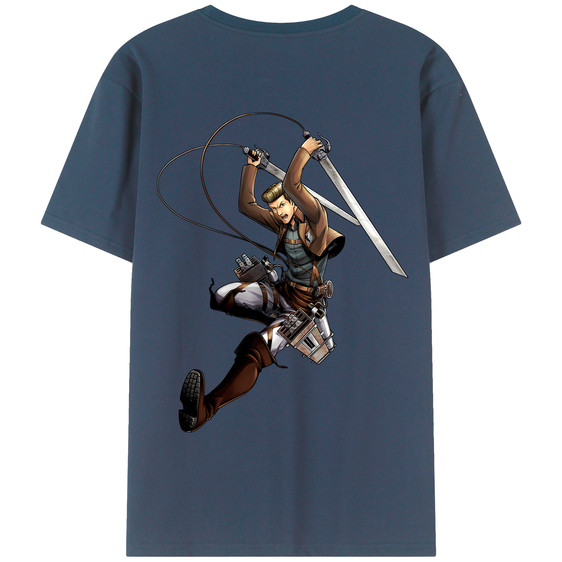 （画像用） 進撃の巨人 Attack on Titan 綿100％ メンズ半袖Tシャツ（バックプリント） 通気性