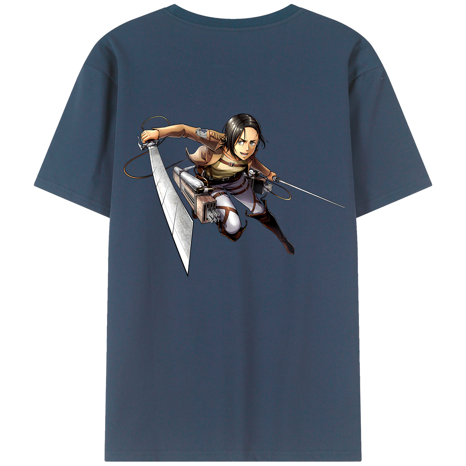 （画像用） 進撃の巨人 Attack on Titan 綿100％ メンズ半袖Tシャツ（バックプリント） 通気性