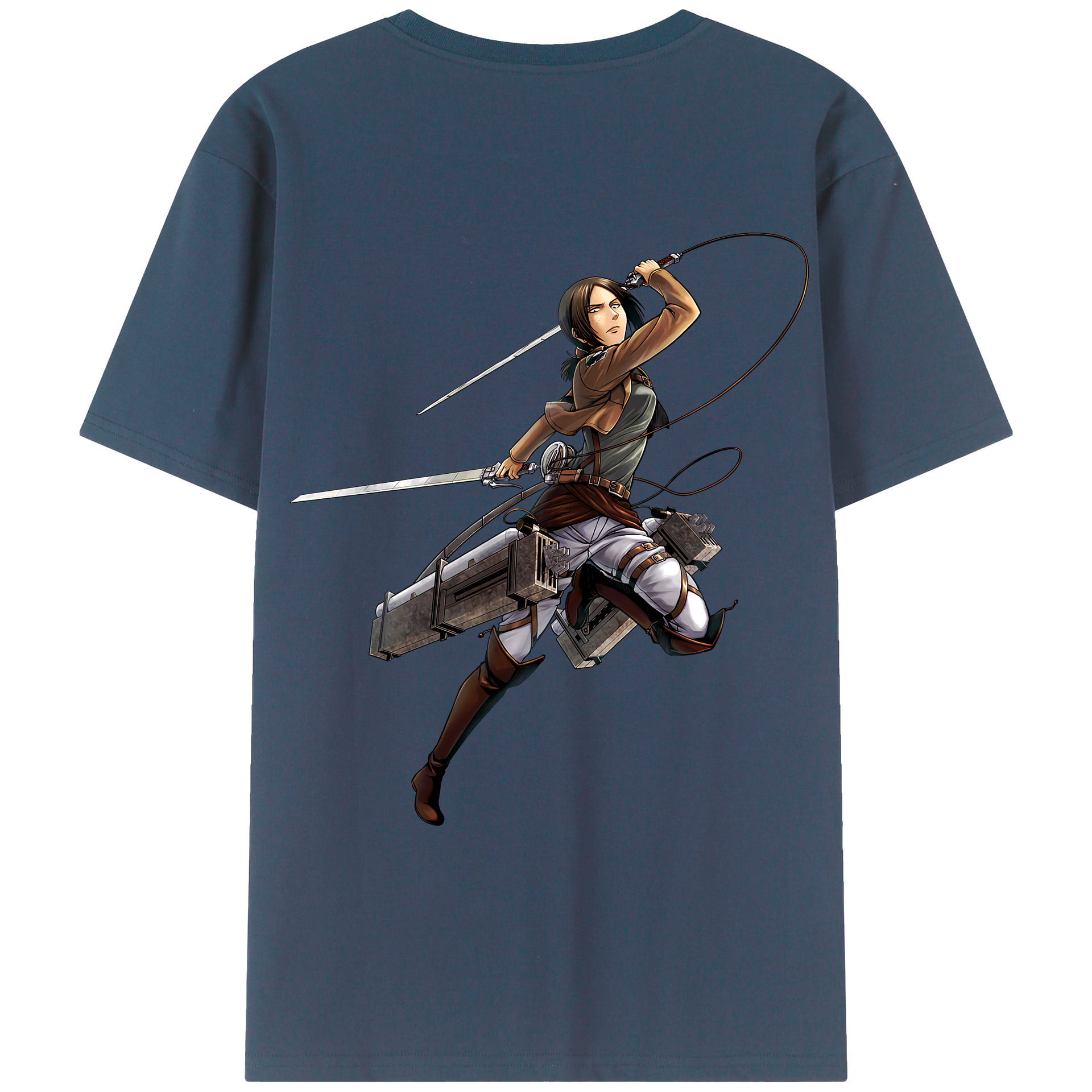 （画像用） 進撃の巨人 Attack on Titan 綿100％ メンズ半袖Tシャツ（バックプリント） 通気性