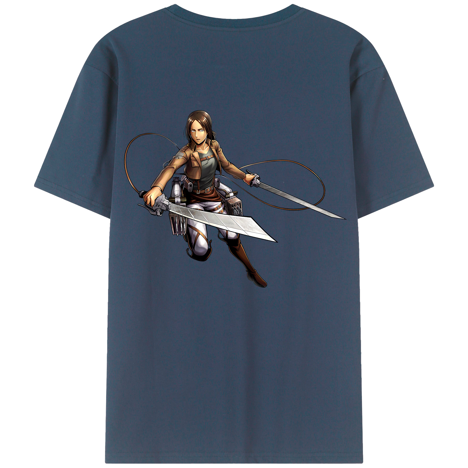 （画像用） 進撃の巨人 Attack on Titan 綿100％ メンズ半袖Tシャツ（バックプリント） 通気性