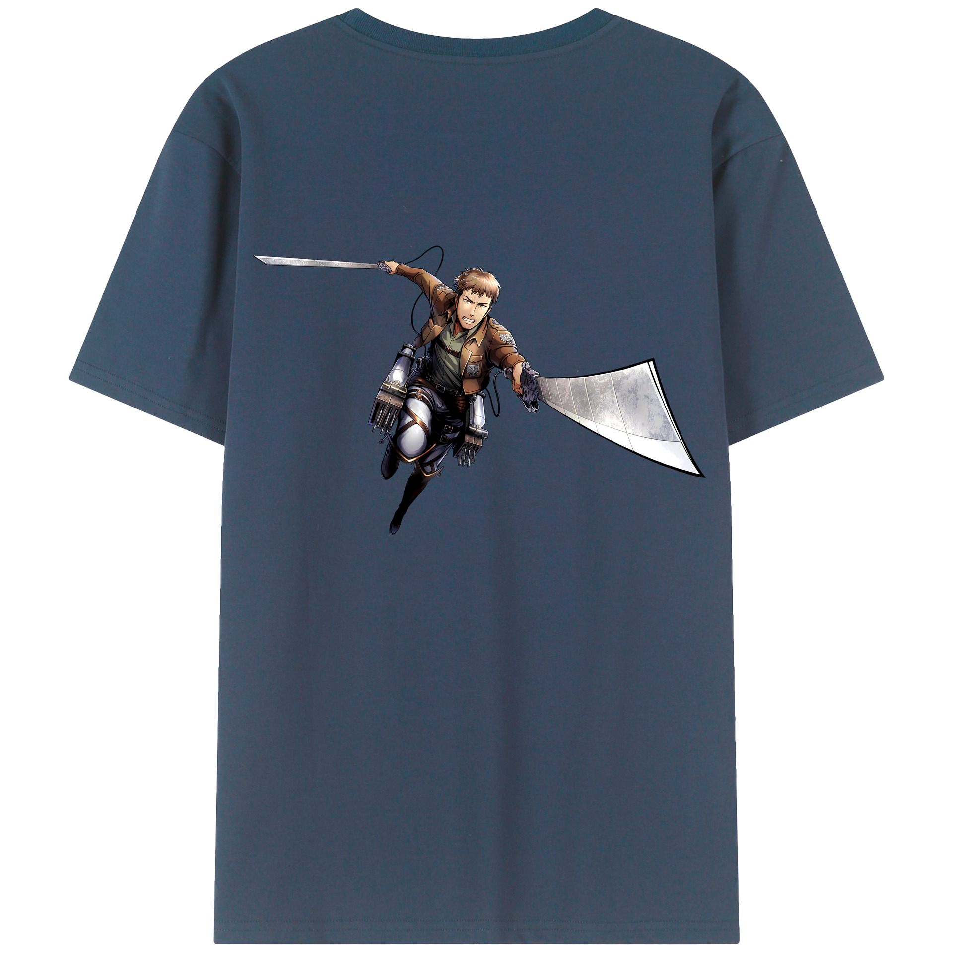 （画像用） 進撃の巨人 Attack on Titan 綿100％ メンズ半袖Tシャツ（バックプリント） 通気性
