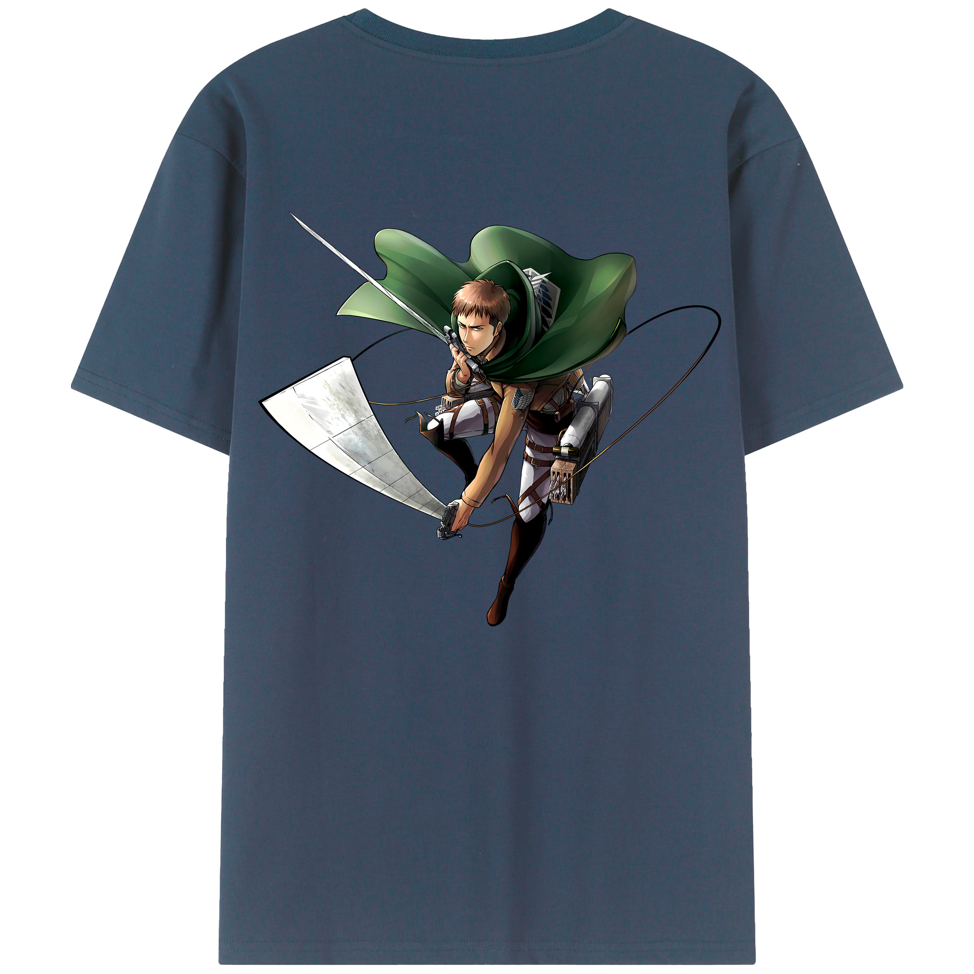 （画像用） 進撃の巨人 Attack on Titan 綿100％ メンズ半袖Tシャツ（バックプリント） 通気性