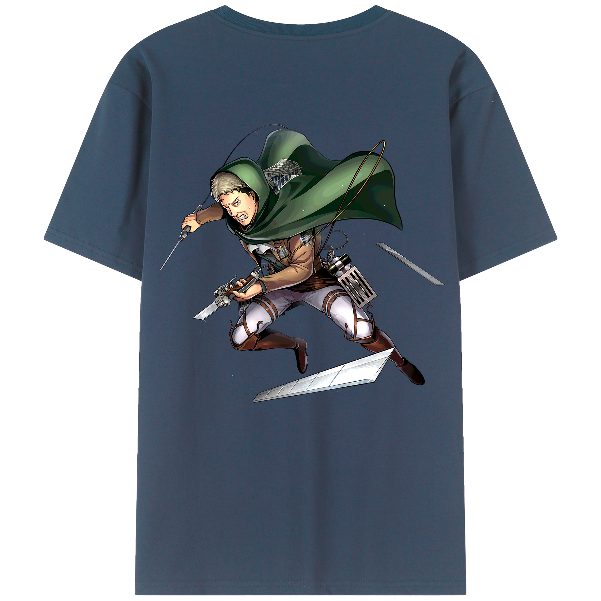 （画像用） 進撃の巨人 Attack on Titan 綿100％ メンズ半袖Tシャツ（バックプリント） 通気性