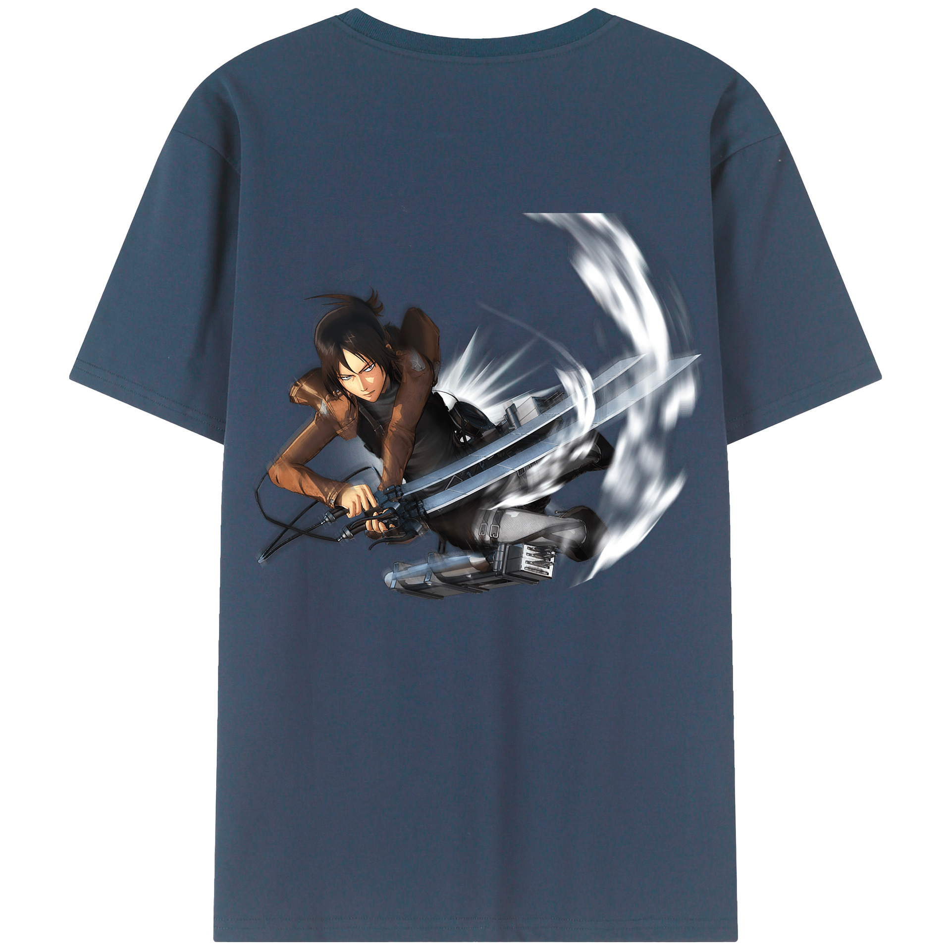 （画像用） 進撃の巨人 Attack on Titan 綿100％ メンズ半袖Tシャツ（バックプリント） 通気性