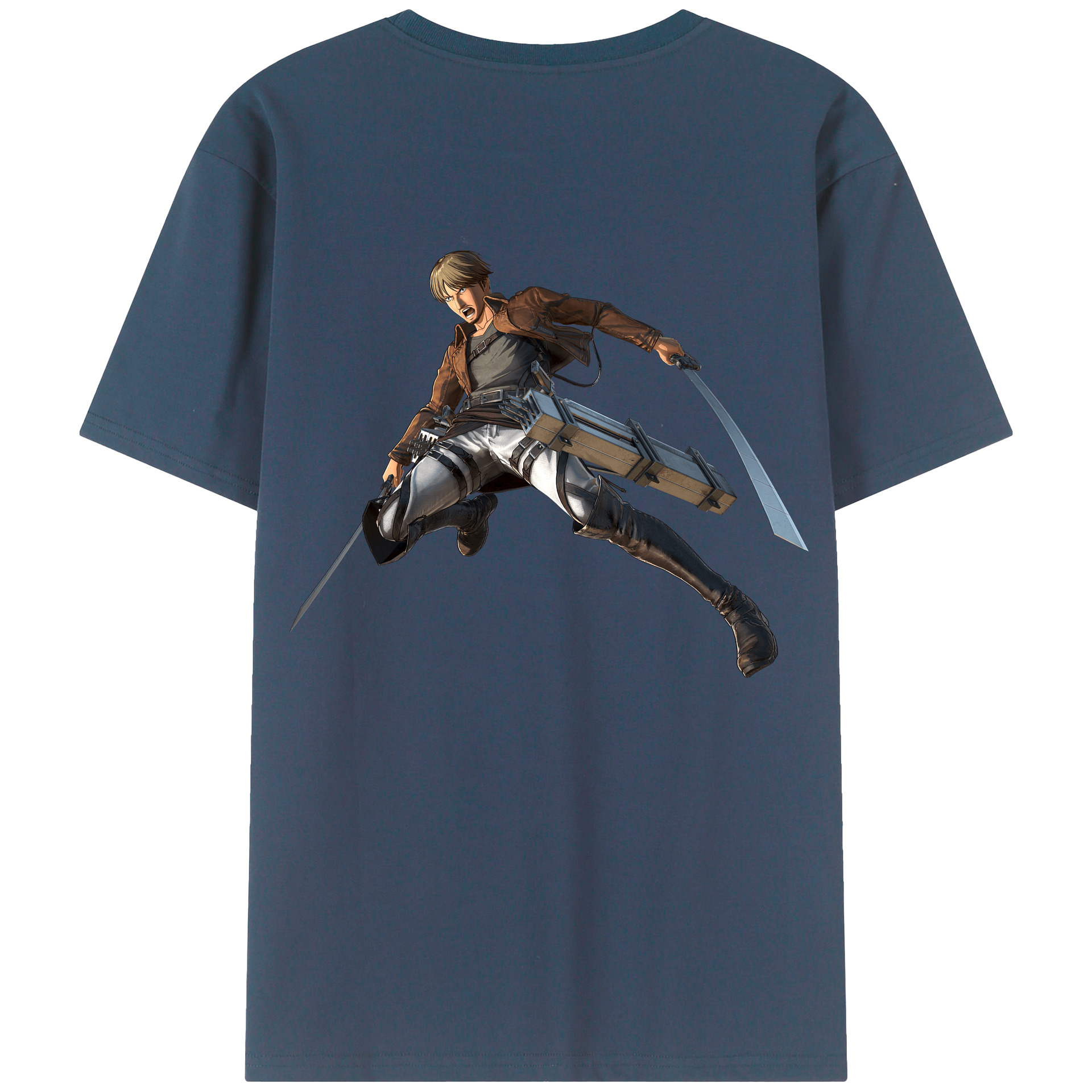 （画像用） 進撃の巨人 Attack on Titan 綿100％ メンズ半袖Tシャツ（バックプリント） 通気性