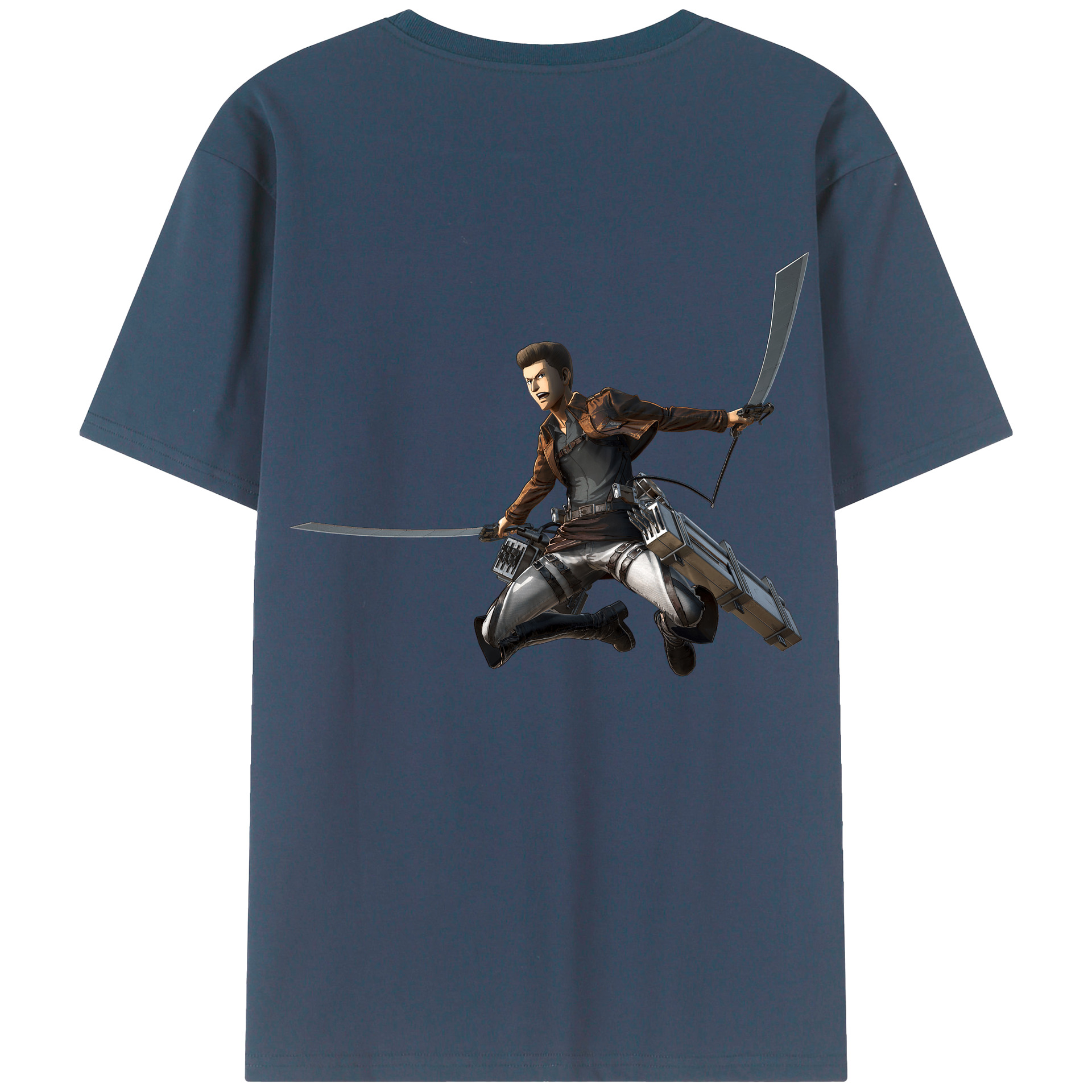 （画像用） 進撃の巨人 Attack on Titan 綿100％ メンズ半袖Tシャツ（バックプリント） 通気性