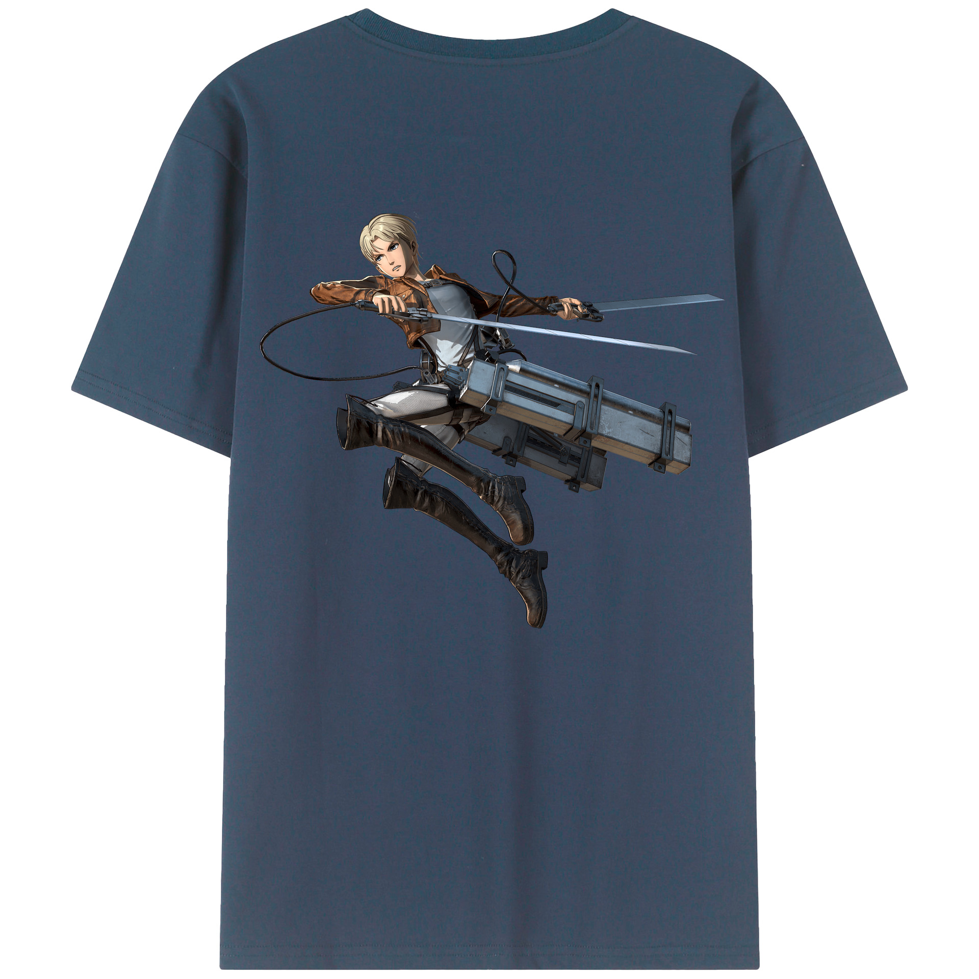 （画像用） 進撃の巨人 Attack on Titan 綿100％ メンズ半袖Tシャツ（バックプリント） 通気性