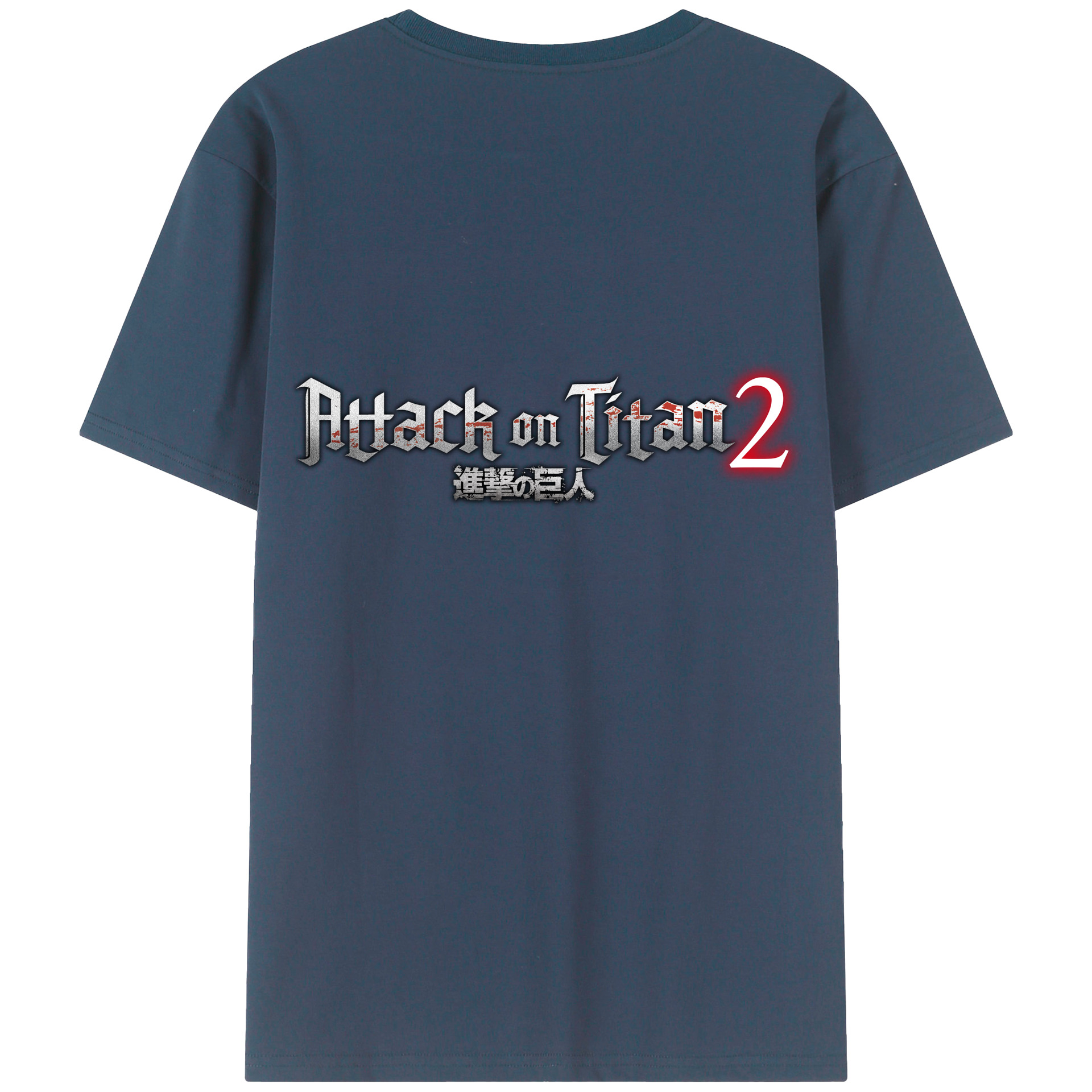 （画像用） 進撃の巨人 Attack on Titan 綿100％ メンズ半袖Tシャツ（バックプリント） 通気性