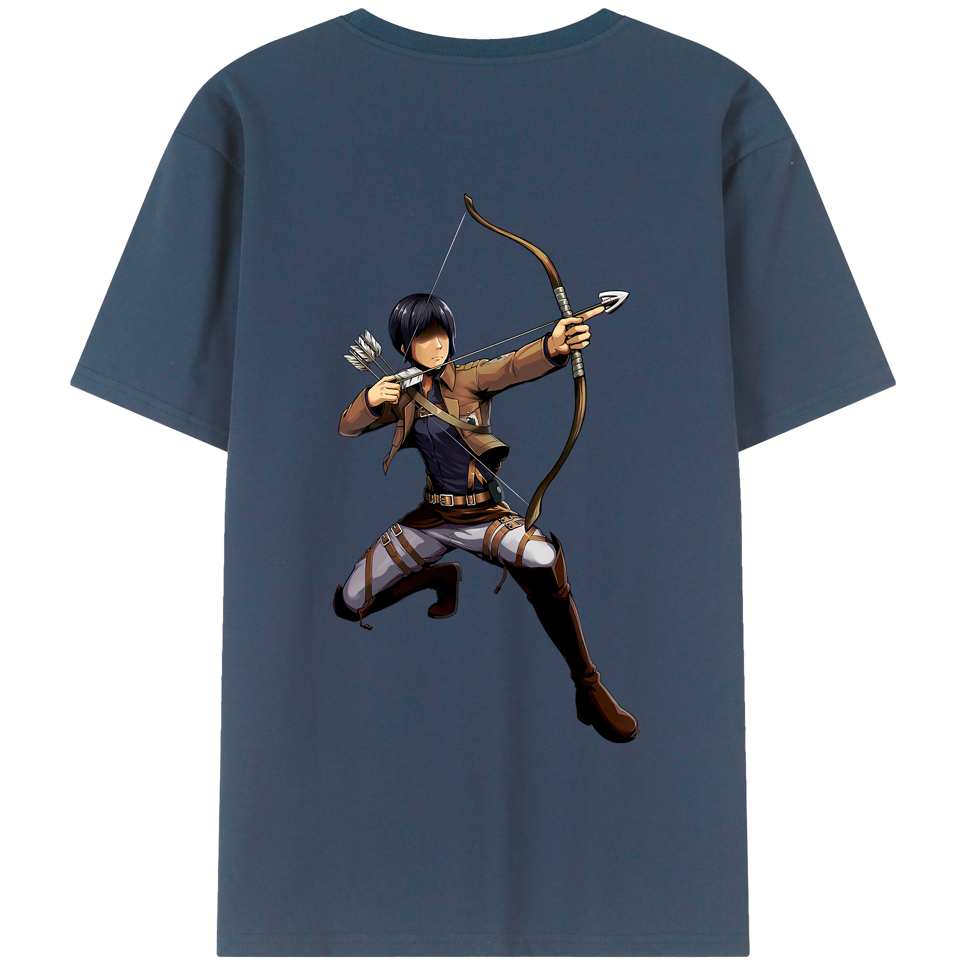 （画像用） 進撃の巨人 Attack on Titan 綿100％ メンズ半袖Tシャツ（バックプリント） 通気性