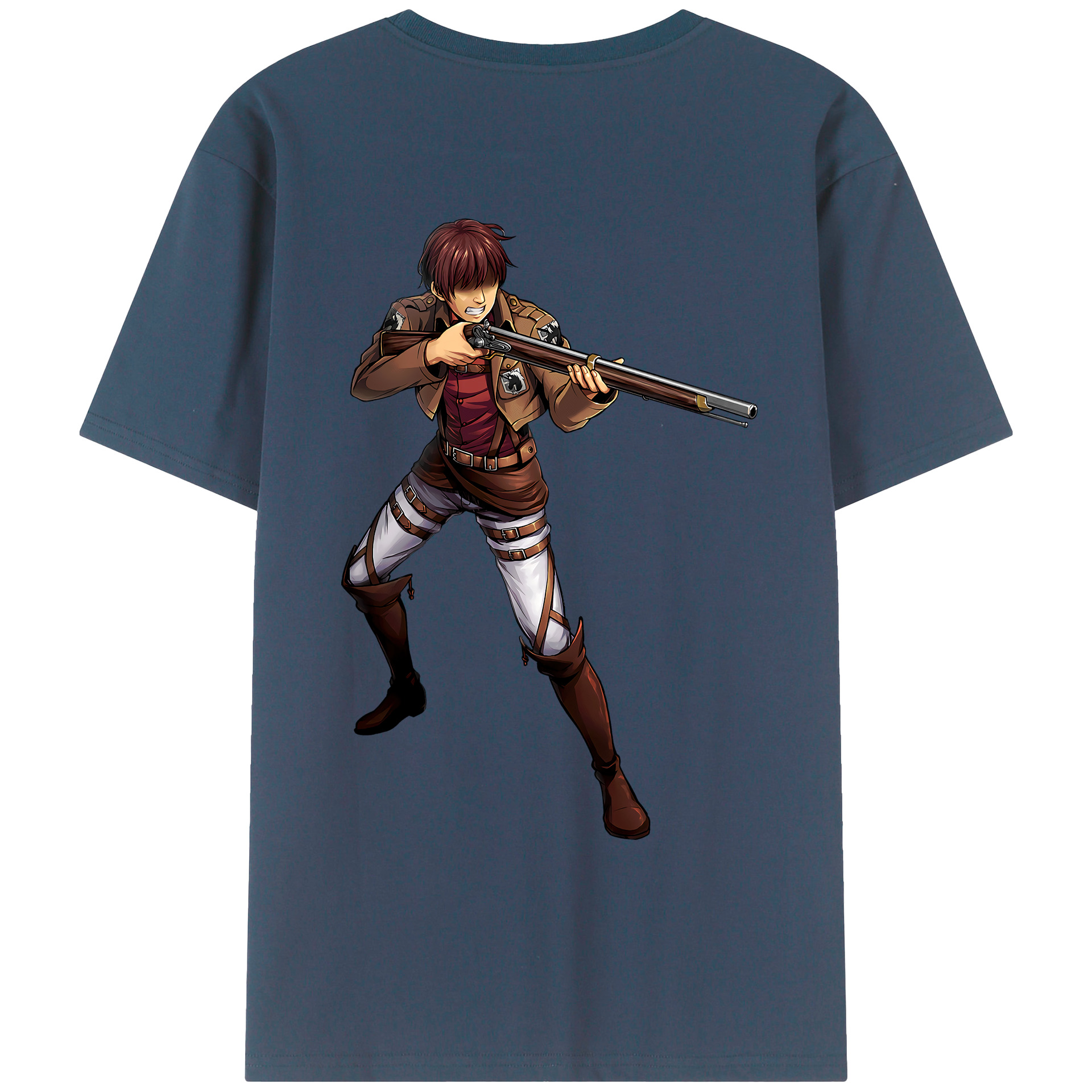 （画像用） 進撃の巨人 Attack on Titan 綿100％ メンズ半袖Tシャツ（バックプリント） 通気性
