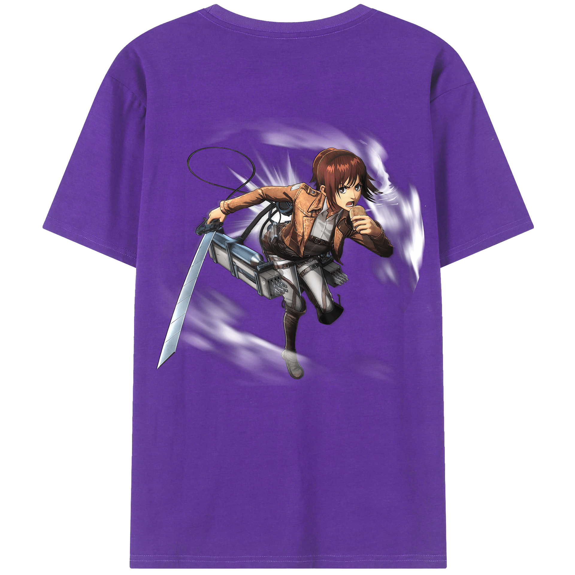 （画像用） 進撃の巨人 サシャ·ブラウス Attack on Titan Sasha Blaus 綿100％ メンズ半袖Tシャツ（バックプリント） 通気性