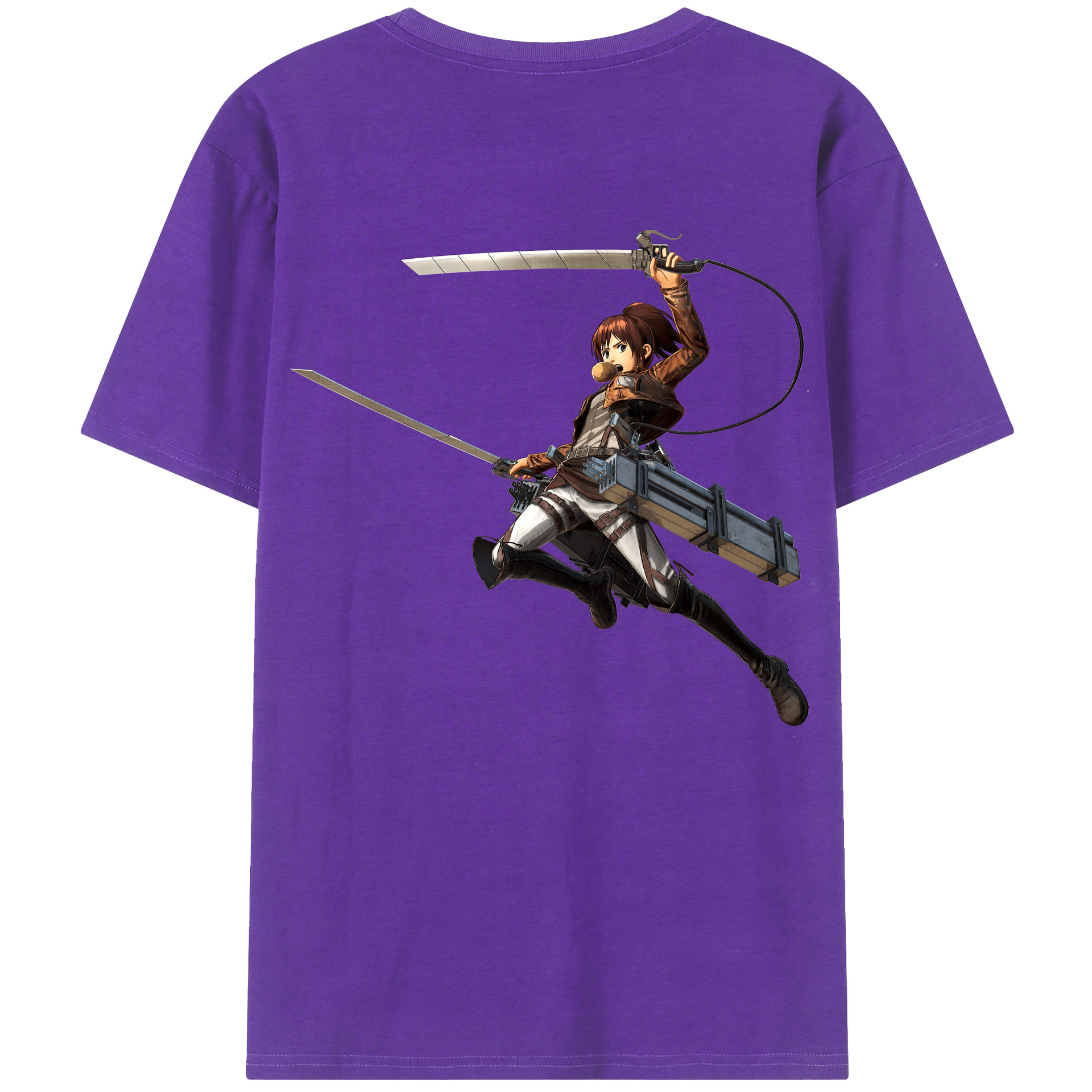 （画像用） 進撃の巨人 サシャ·ブラウス Attack on Titan Sasha Blaus 綿100％ メンズ半袖Tシャツ（バックプリント） 通気性
