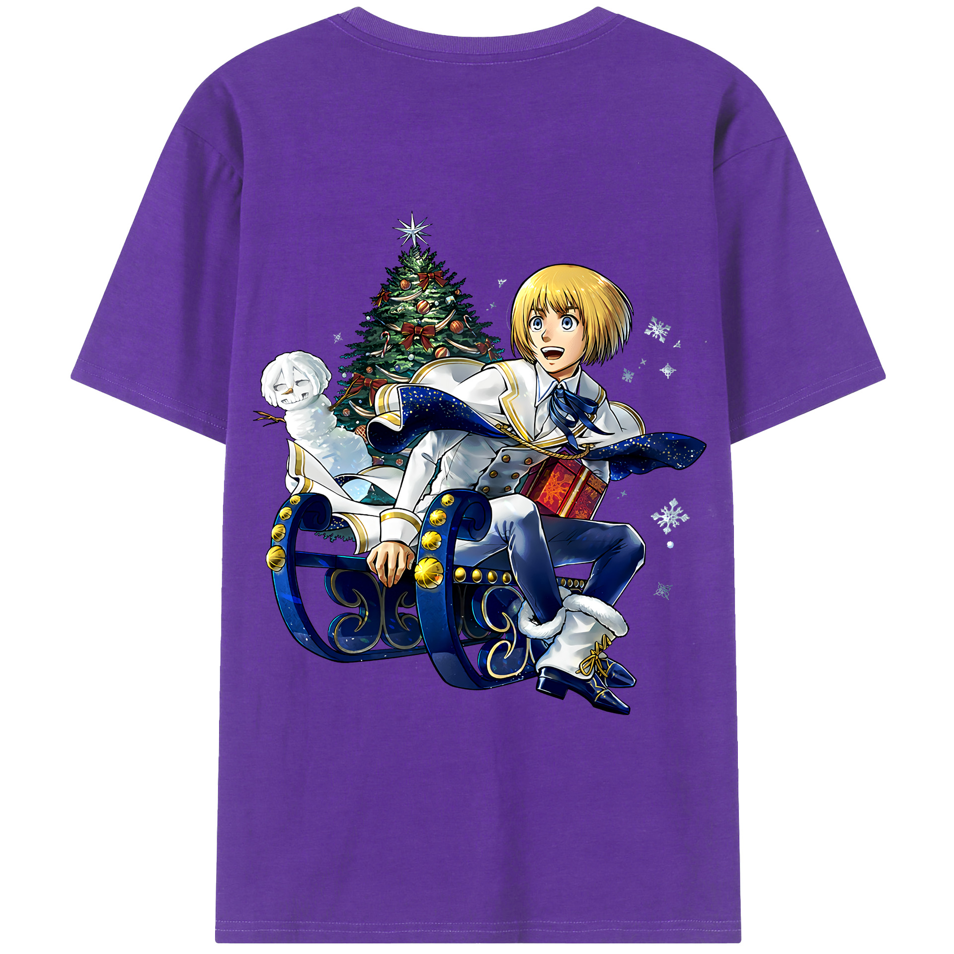 （画像用） 進撃の巨人 アルミン·アルレルト Attack on Titan Armin Arlert 綿100％ メンズ半袖Tシャツ（バックプリント） 通気性