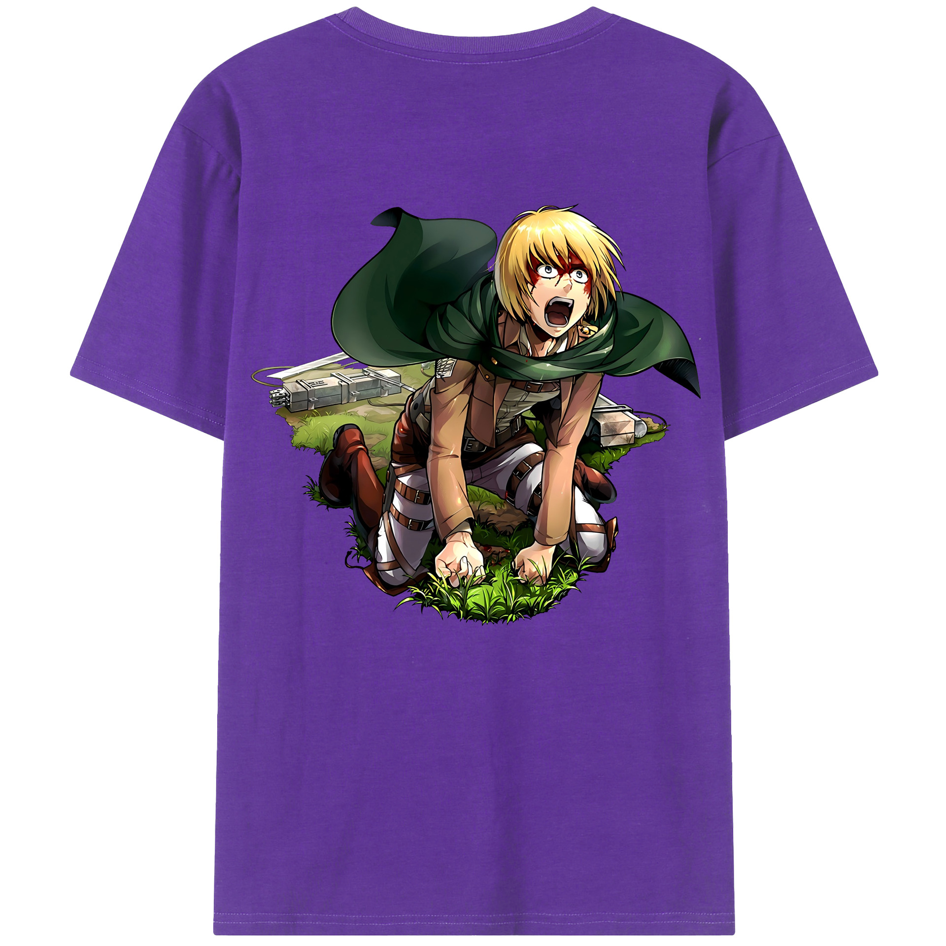 （画像用） 進撃の巨人 アルミン·アルレルト Attack on Titan Armin Arlert 綿100％ メンズ半袖Tシャツ（バックプリント） 通気性