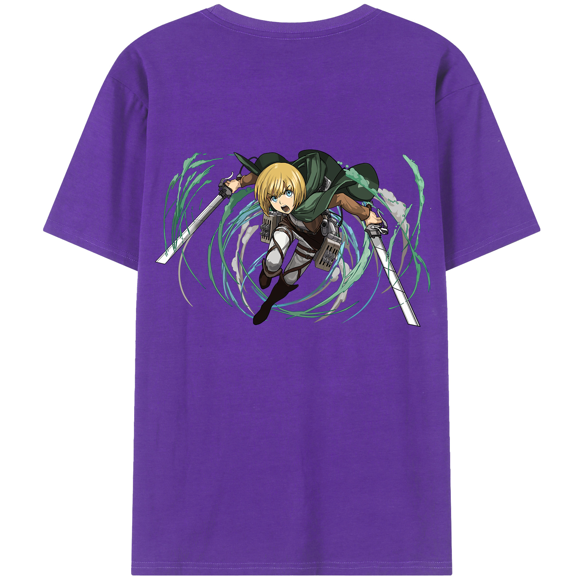 （画像用） 進撃の巨人 アルミン·アルレルト Attack on Titan Armin Arlert 綿100％ メンズ半袖Tシャツ（バックプリント） 通気性