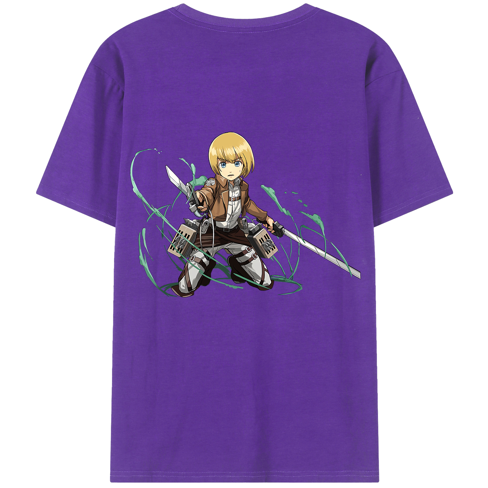 （画像用） 進撃の巨人 アルミン·アルレルト Attack on Titan Armin Arlert 綿100％ メンズ半袖Tシャツ（バックプリント） 通気性