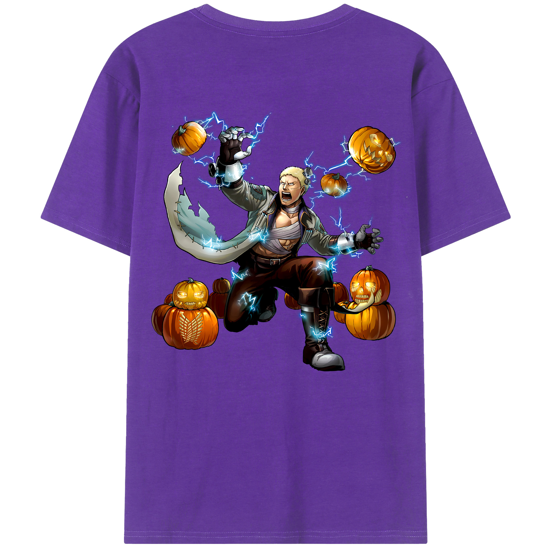 （画像用） 進撃の巨人 ライナー・ブラウン Attack on Titan Reiner Braun 綿100％ メンズ半袖Tシャツ（バックプリント） 通気性