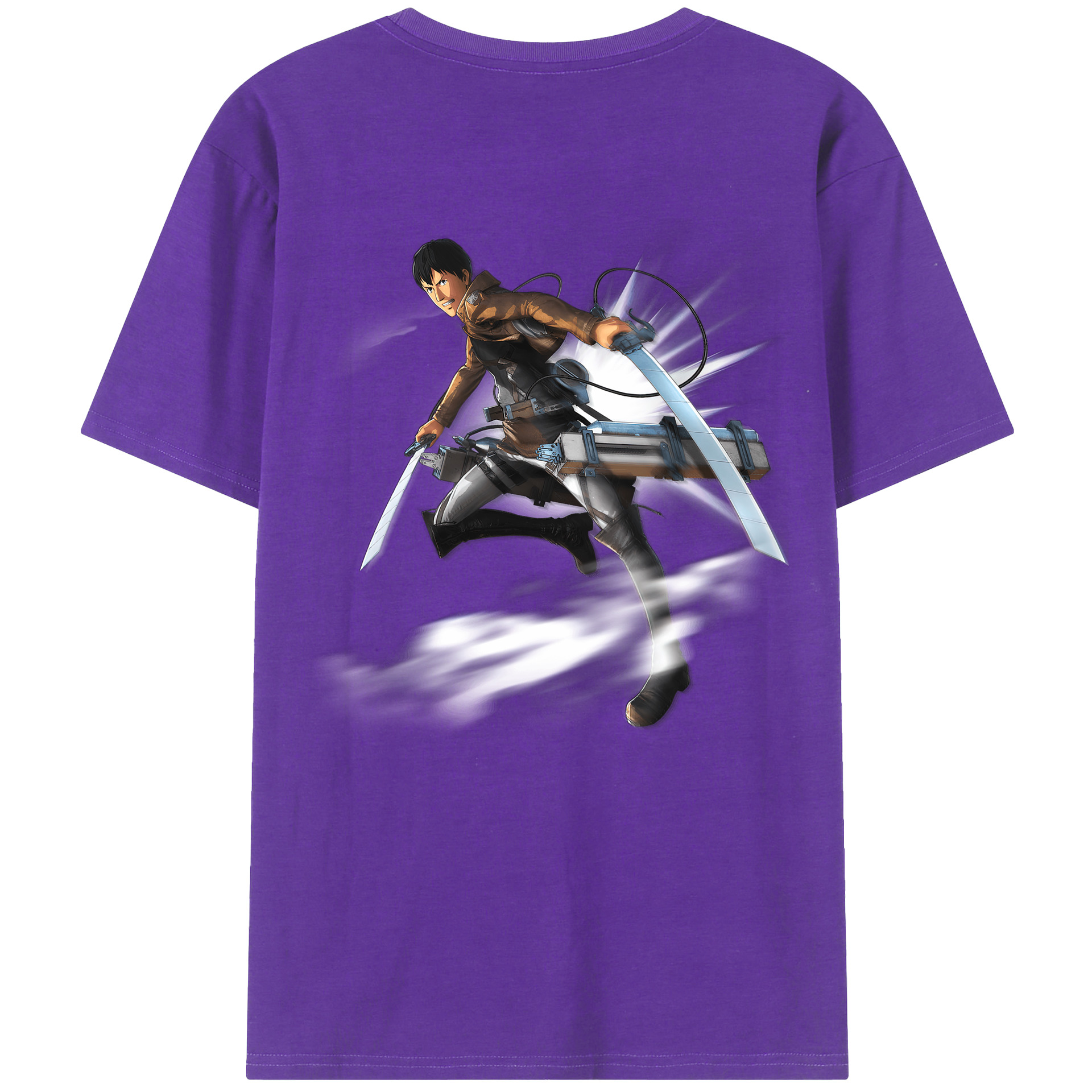 （画像用） 進撃の巨人 ベルトルト・フーバー Attack on Titan Bertholdt Hoover 綿100％ メンズ半袖Tシャツ（バックプリント） 通気性
