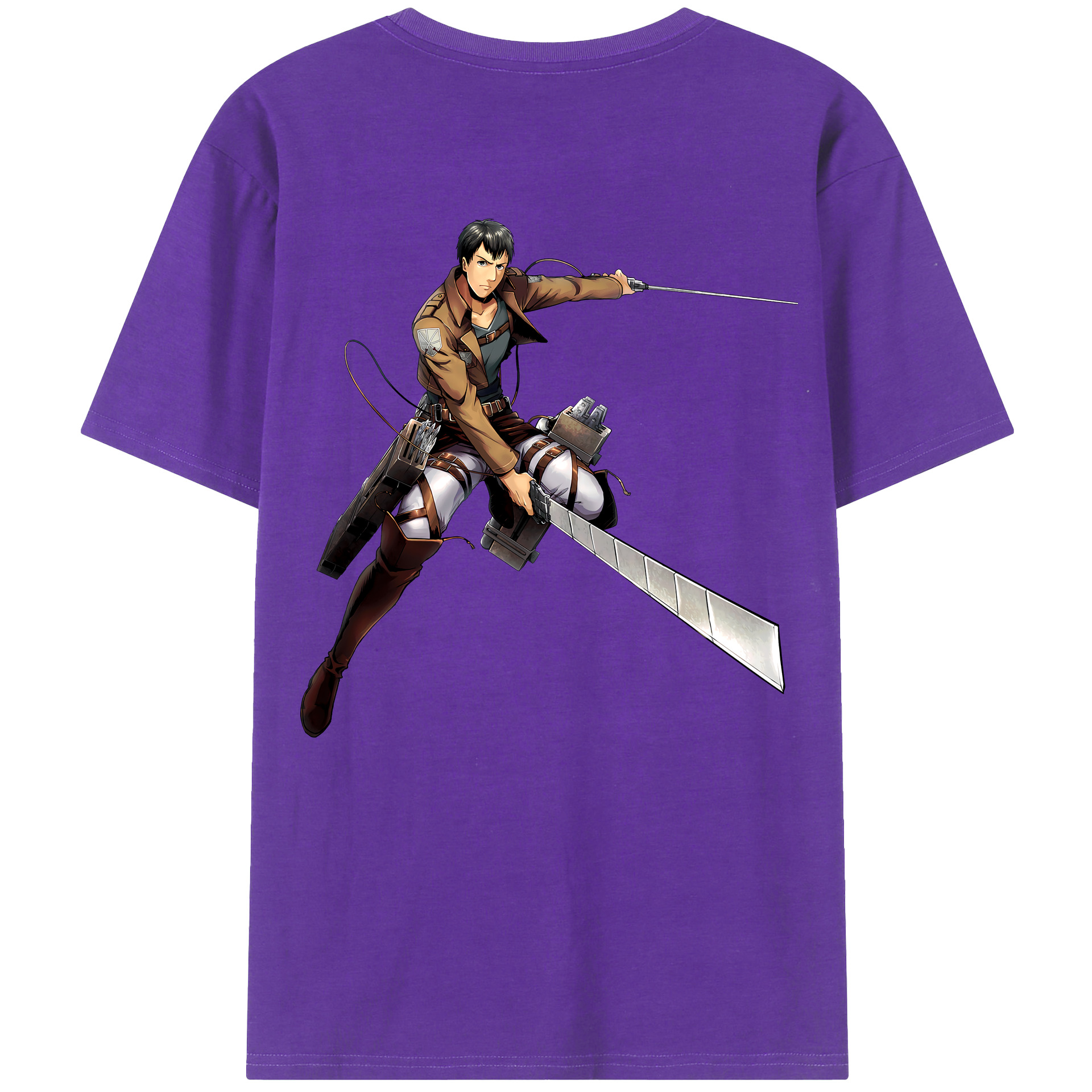 （画像用） 進撃の巨人 ベルトルト・フーバー Attack on Titan Bertholdt Hoover 綿100％ メンズ半袖Tシャツ（バックプリント） 通気性