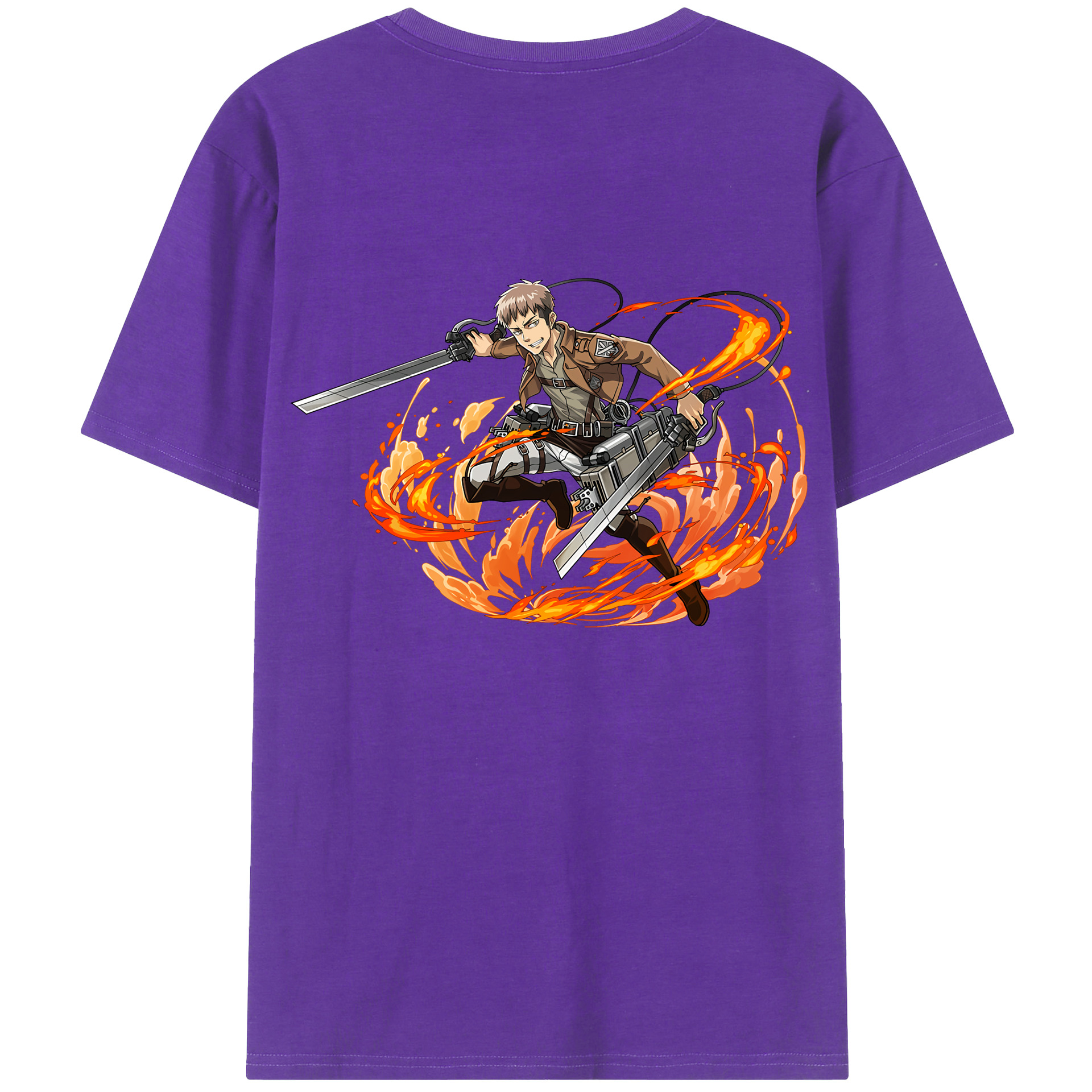 （画像用） 進撃の巨人 ジャン・キルシュタイン Attack on Titan Jean Kirstein 綿100％ メンズ半袖Tシャツ（バックプリント） 通気性