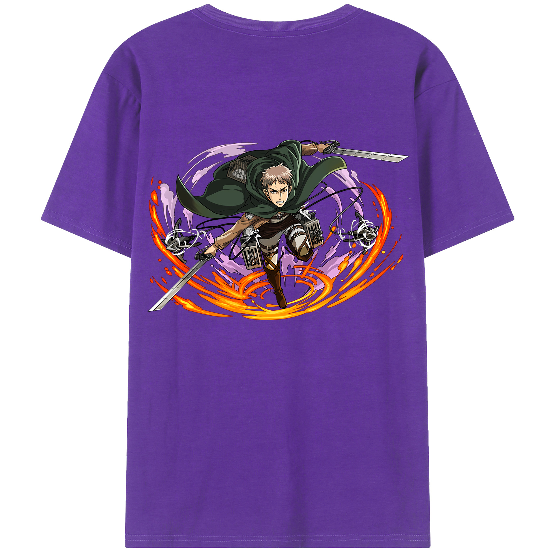 （画像用） 進撃の巨人 ジャン・キルシュタイン Attack on Titan Jean Kirstein 綿100％ メンズ半袖Tシャツ（バックプリント） 通気性