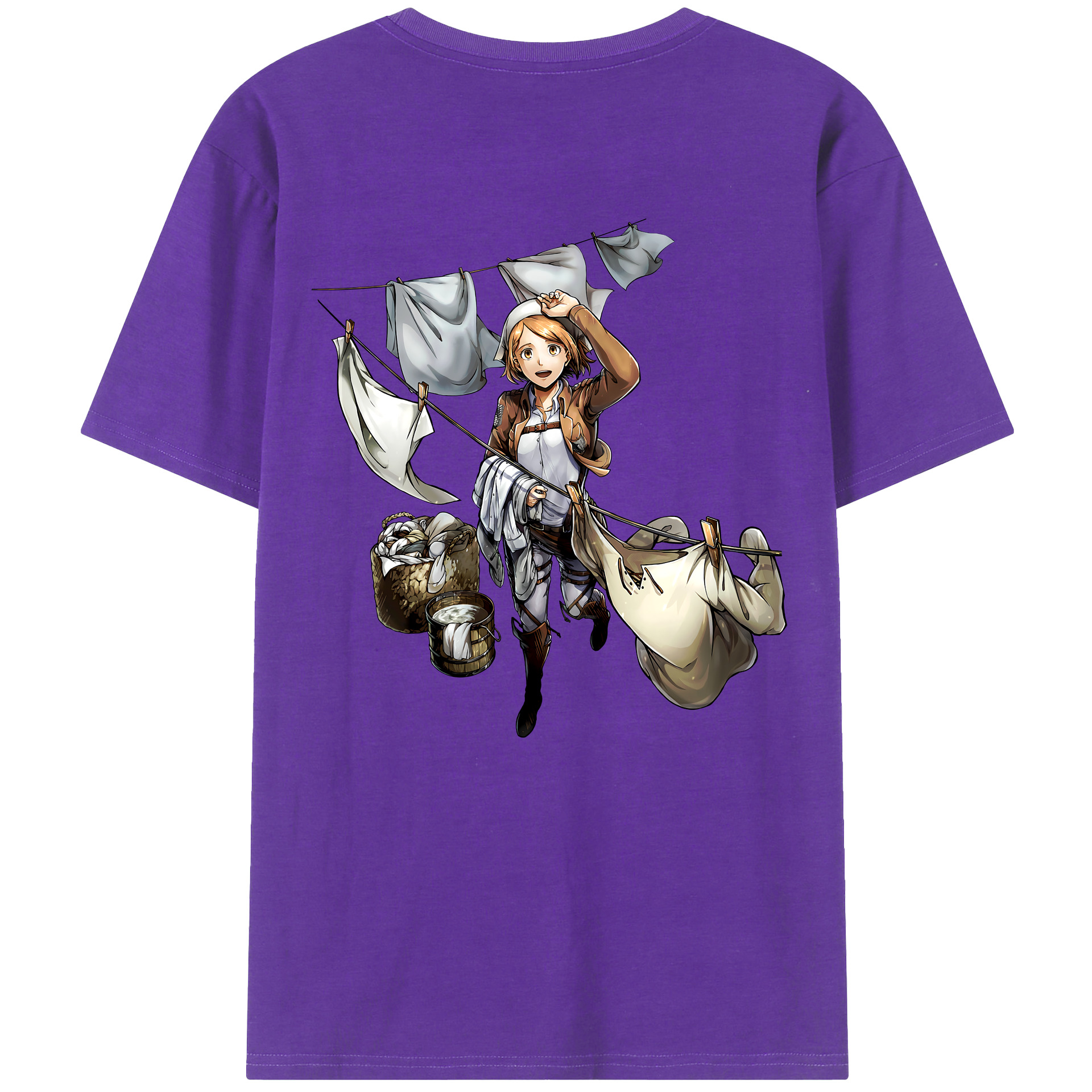 （画像用） 進撃の巨人 ペトラ·ラル Attack on Titan Petra Rall 綿100％ メンズ半袖Tシャツ（バックプリント） 通気性