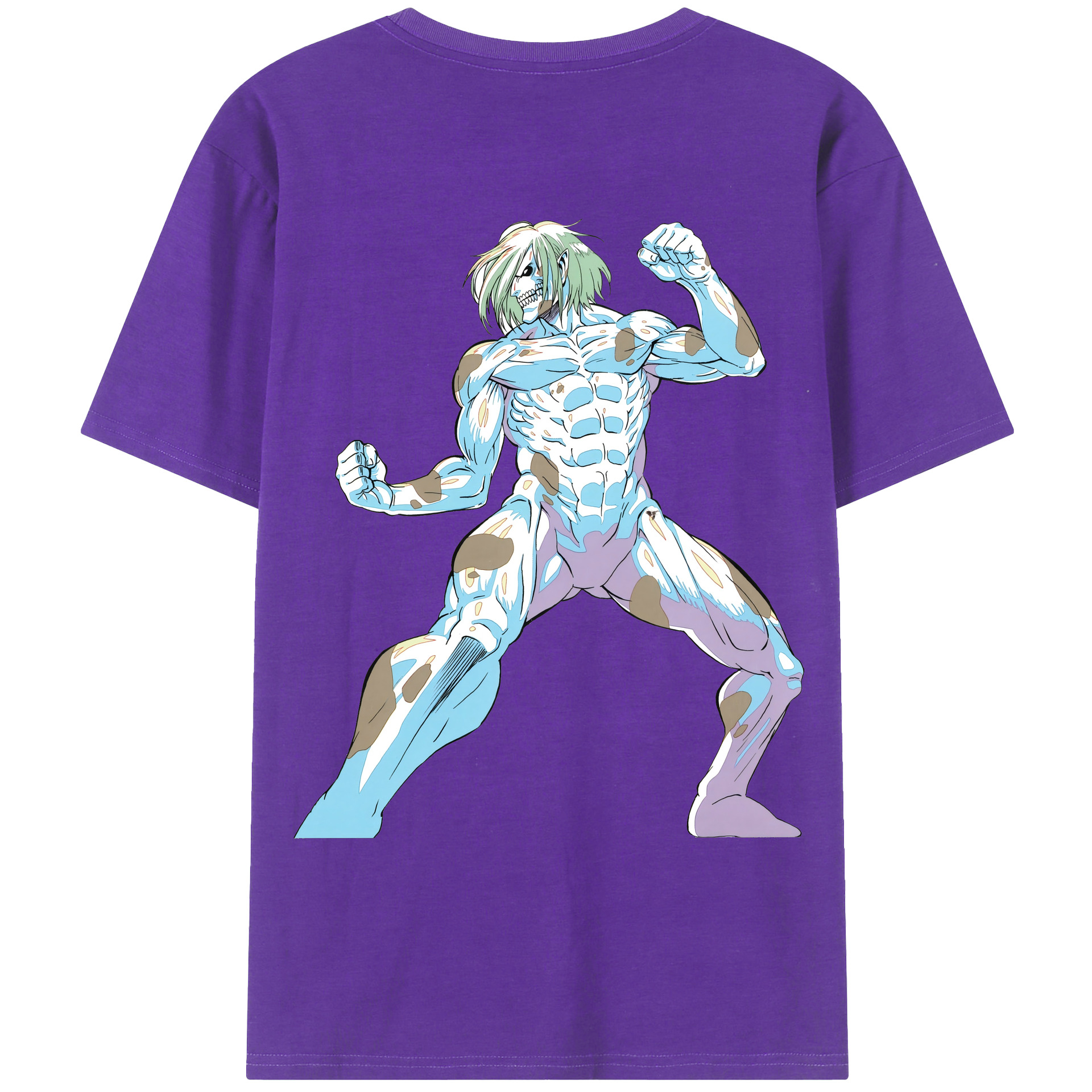 （画像用） 進撃の巨人 Attack on Titan 綿100％ メンズ半袖Tシャツ（バックプリント） 通気性