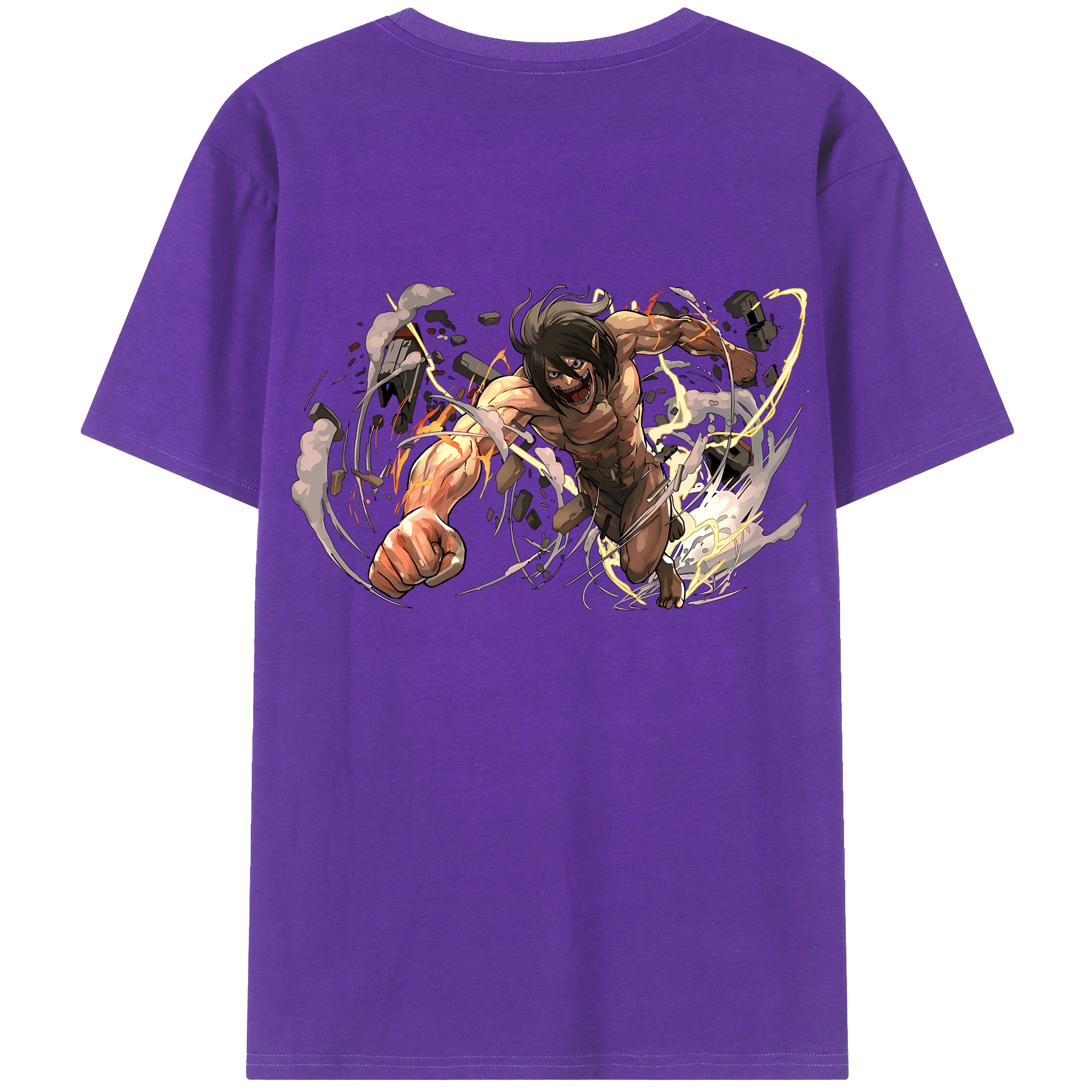（画像用） 進撃の巨人 Attack on Titan 綿100％ メンズ半袖Tシャツ（バックプリント） 通気性