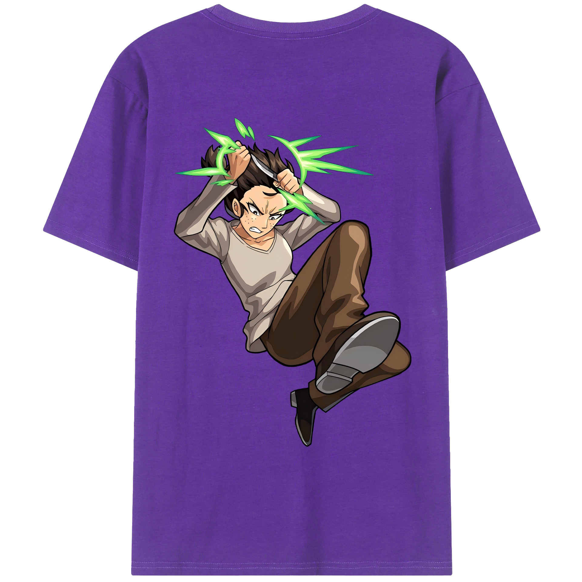 （画像用） 進撃の巨人 Attack on Titan 綿100％ メンズ半袖Tシャツ（バックプリント） 通気性