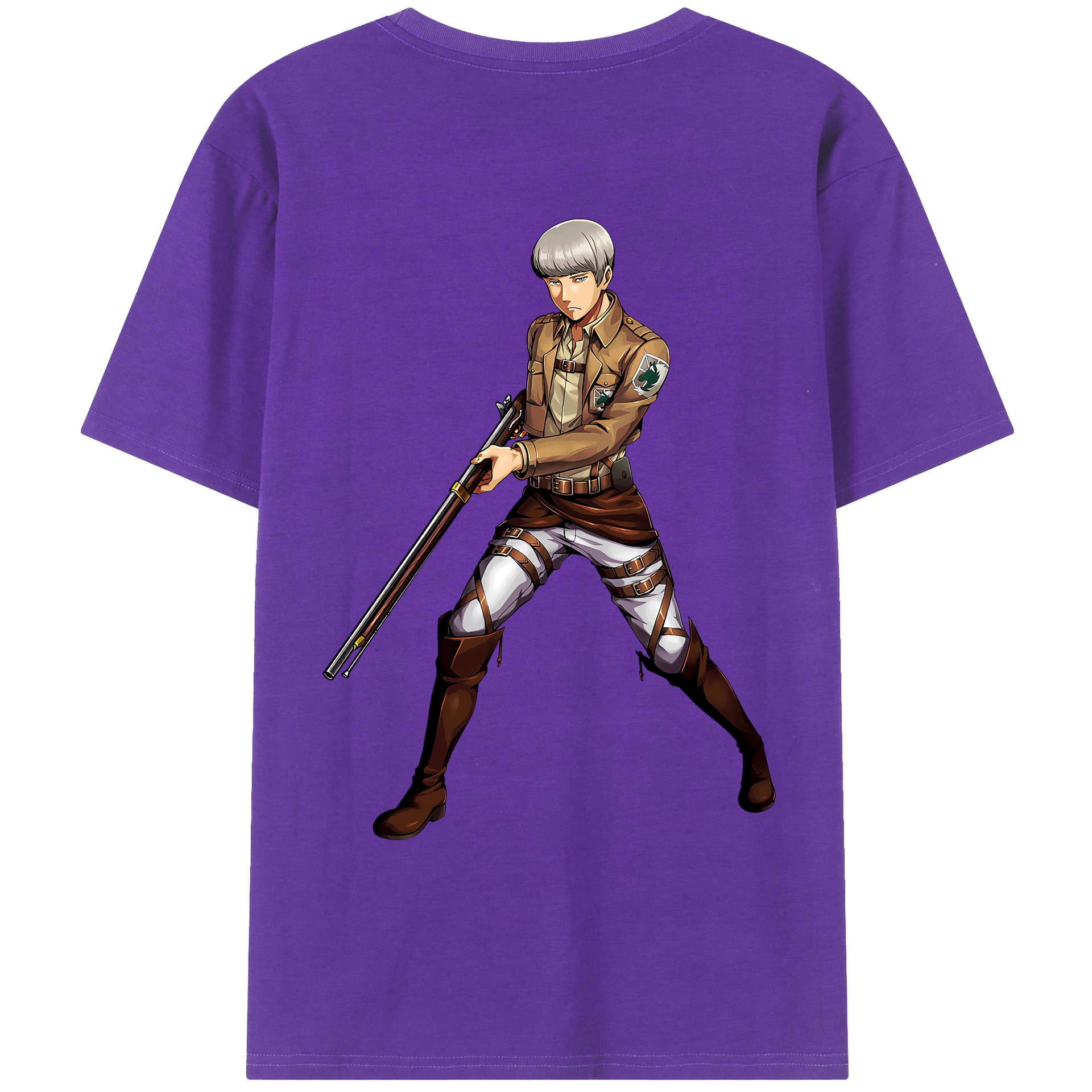 （画像用） 進撃の巨人 Attack on Titan 綿100％ メンズ半袖Tシャツ（バックプリント） 通気性