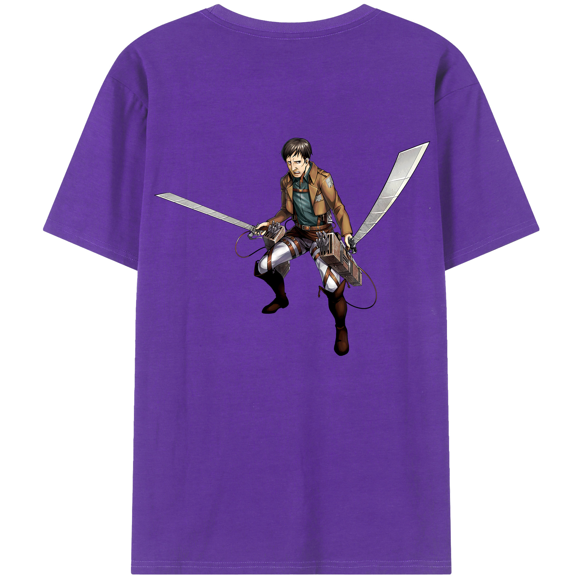 （画像用） 進撃の巨人 Attack on Titan 綿100％ メンズ半袖Tシャツ（バックプリント） 通気性