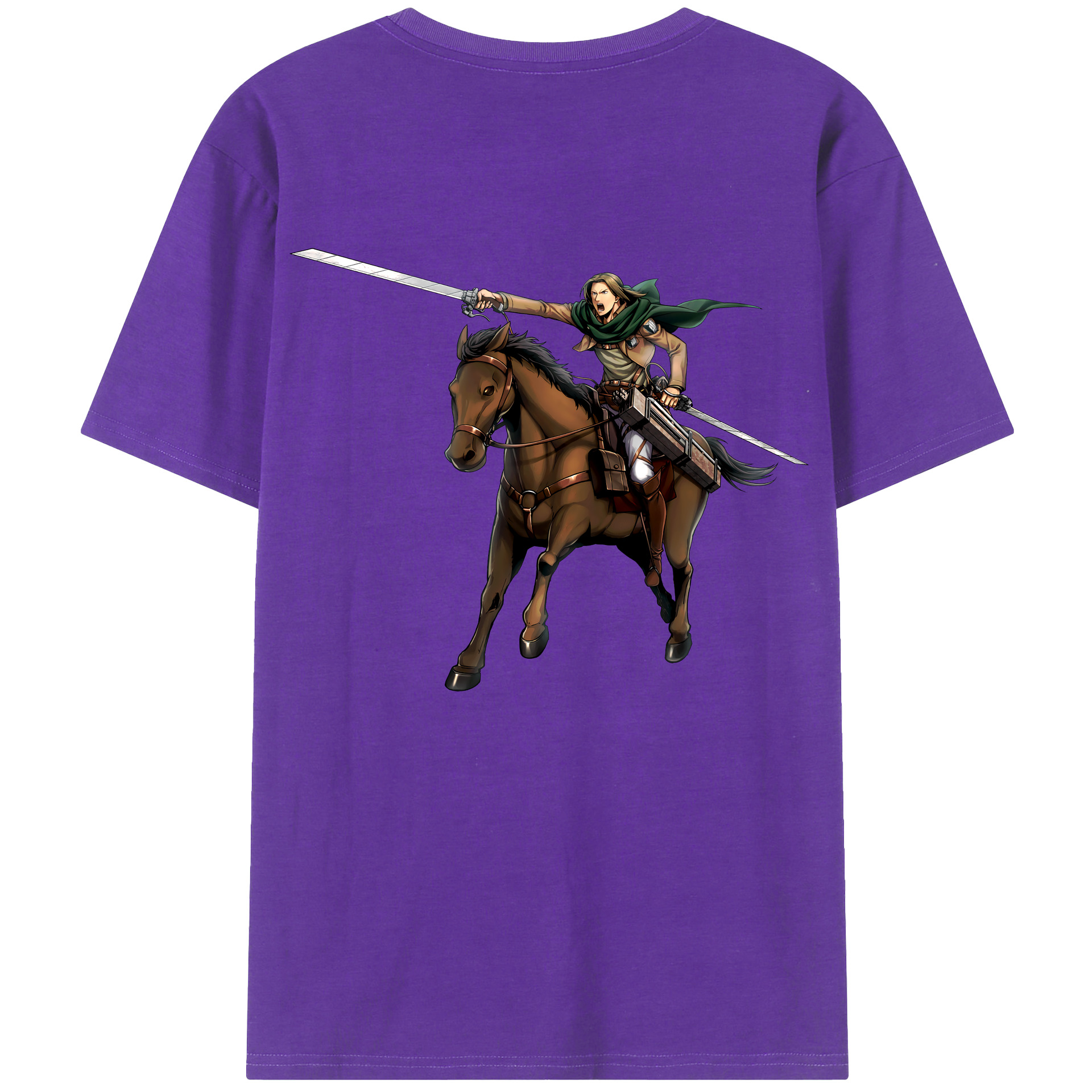 （画像用） 進撃の巨人 Attack on Titan 綿100％ メンズ半袖Tシャツ（バックプリント） 通気性