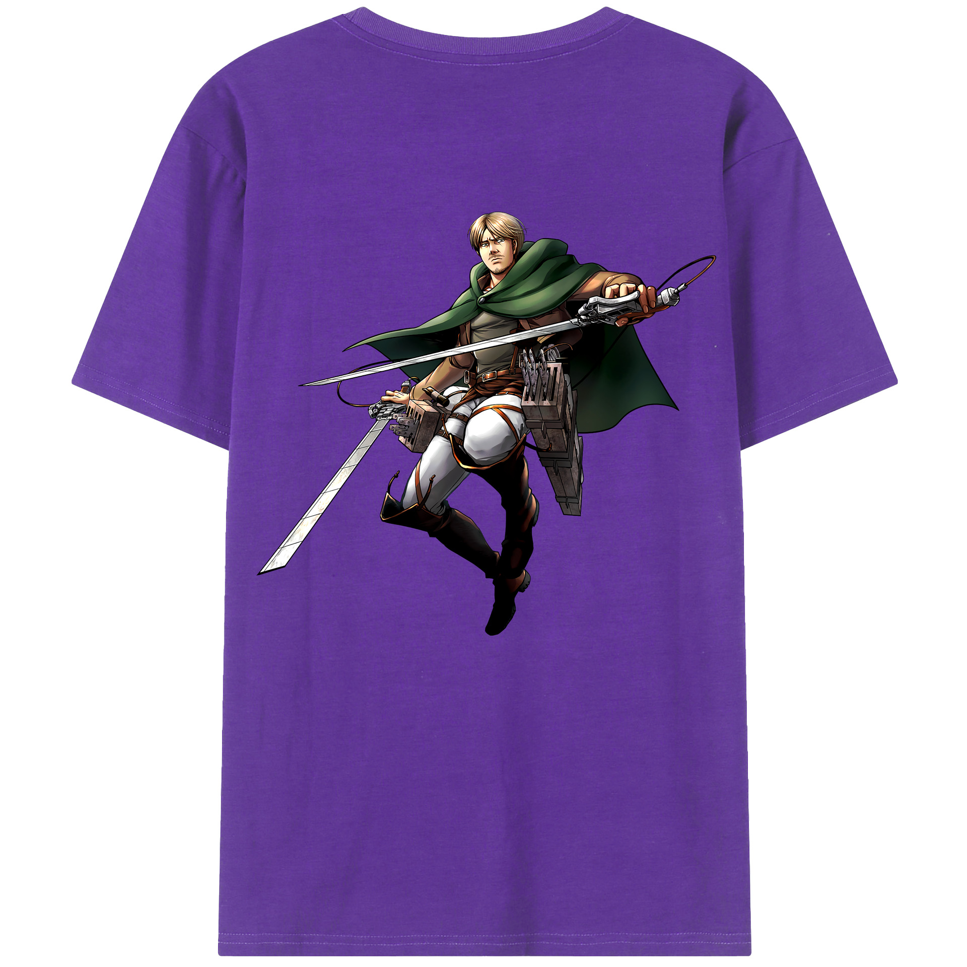 （画像用） 進撃の巨人 Attack on Titan 綿100％ メンズ半袖Tシャツ（バックプリント） 通気性