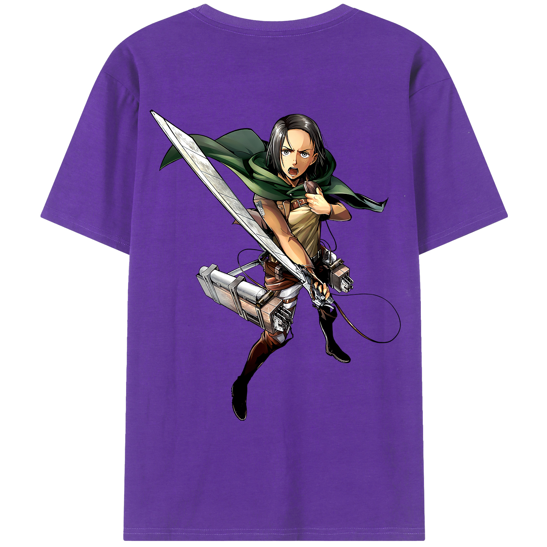（画像用） 進撃の巨人 Attack on Titan 綿100％ メンズ半袖Tシャツ（バックプリント） 通気性