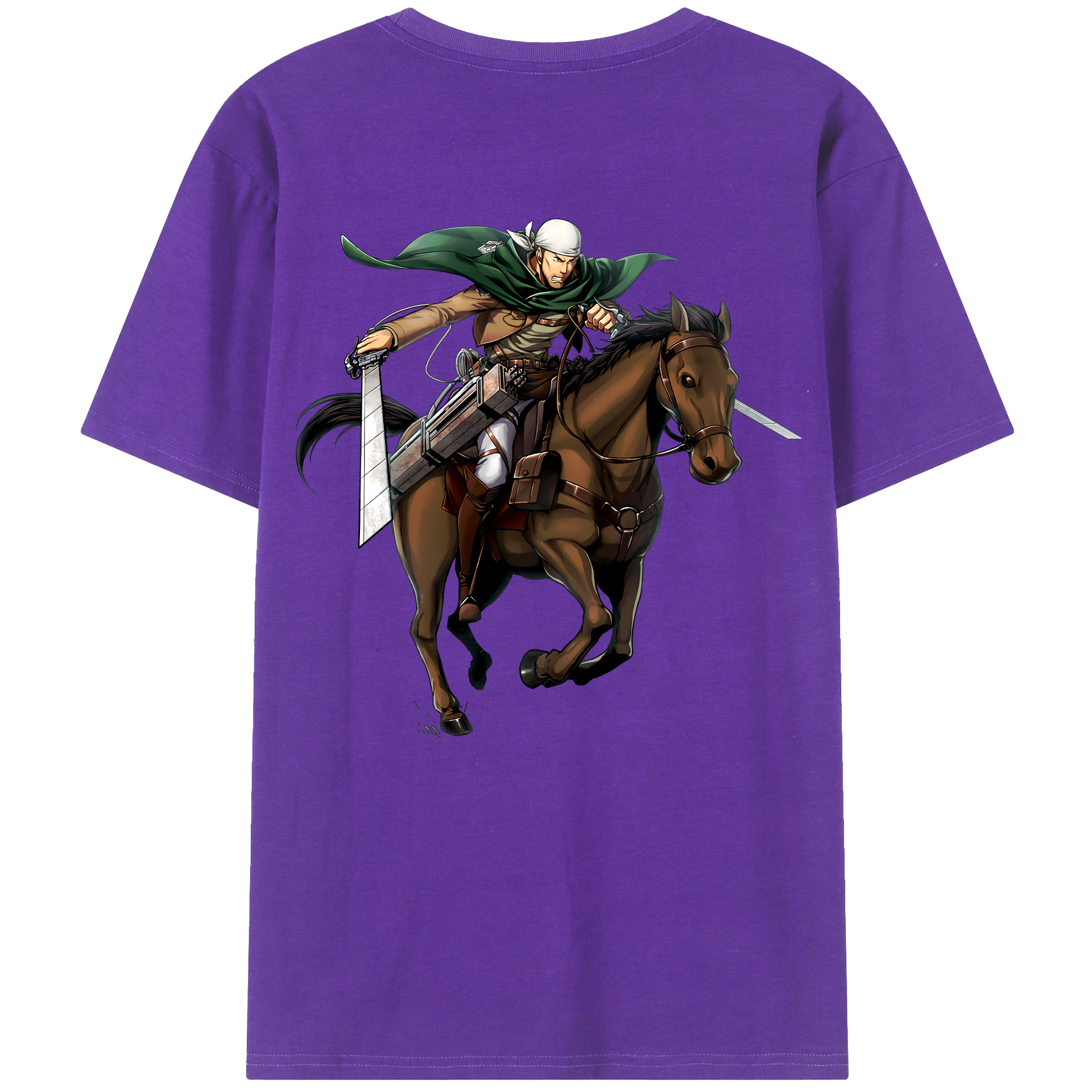 （画像用） 進撃の巨人 Attack on Titan 綿100％ メンズ半袖Tシャツ（バックプリント） 通気性