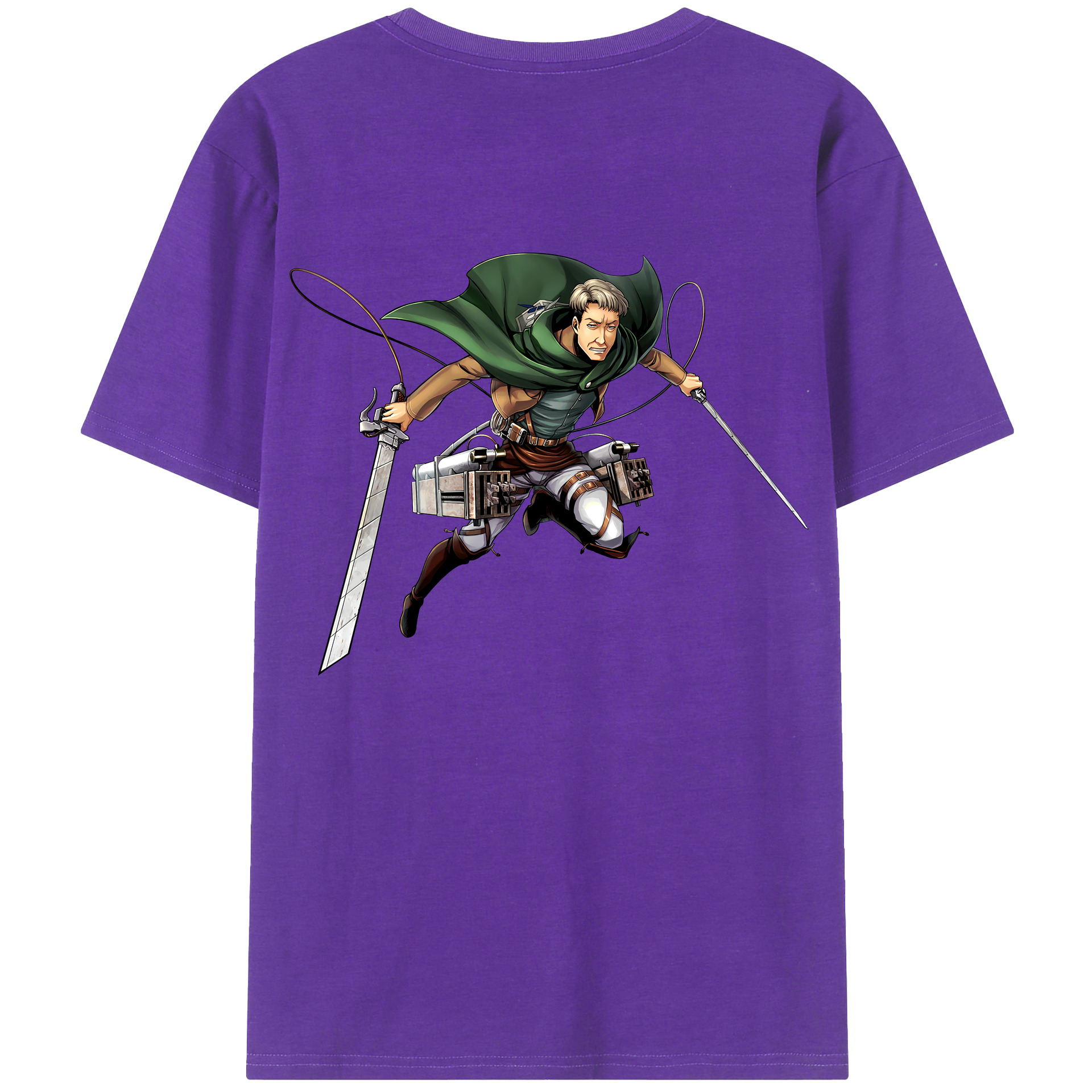 （画像用） 進撃の巨人 Attack on Titan 綿100％ メンズ半袖Tシャツ（バックプリント） 通気性