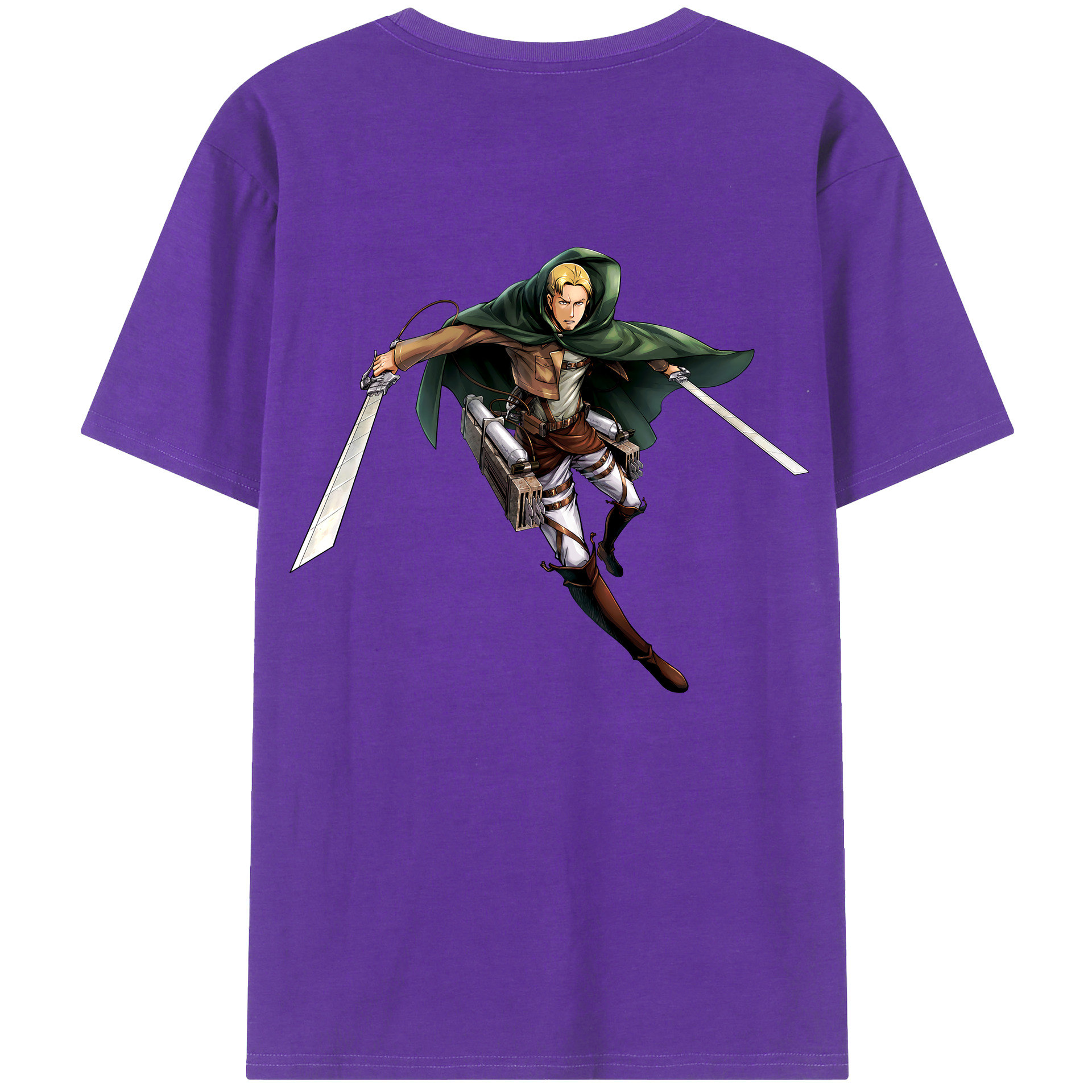 （画像用） 進撃の巨人 Attack on Titan 綿100％ メンズ半袖Tシャツ（バックプリント） 通気性