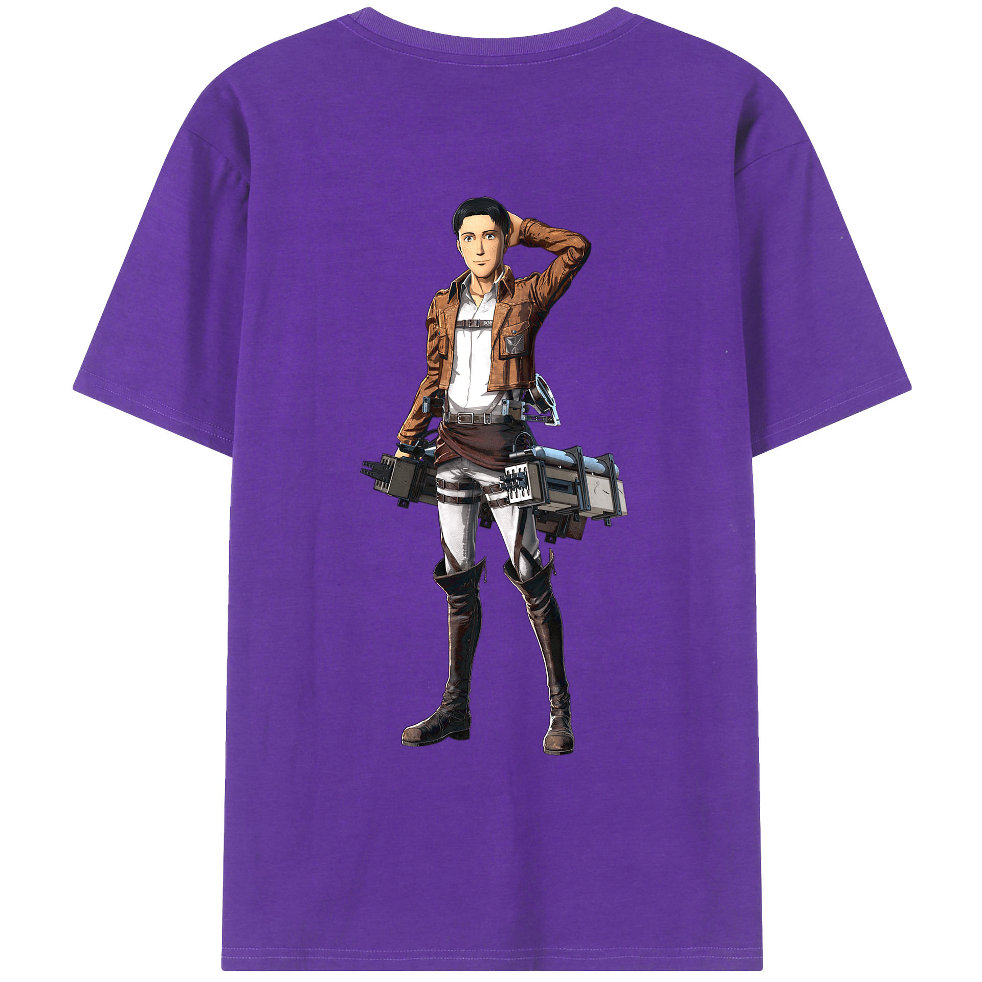 （画像用） 進撃の巨人 Attack on Titan 綿100％ メンズ半袖Tシャツ（バックプリント） 通気性