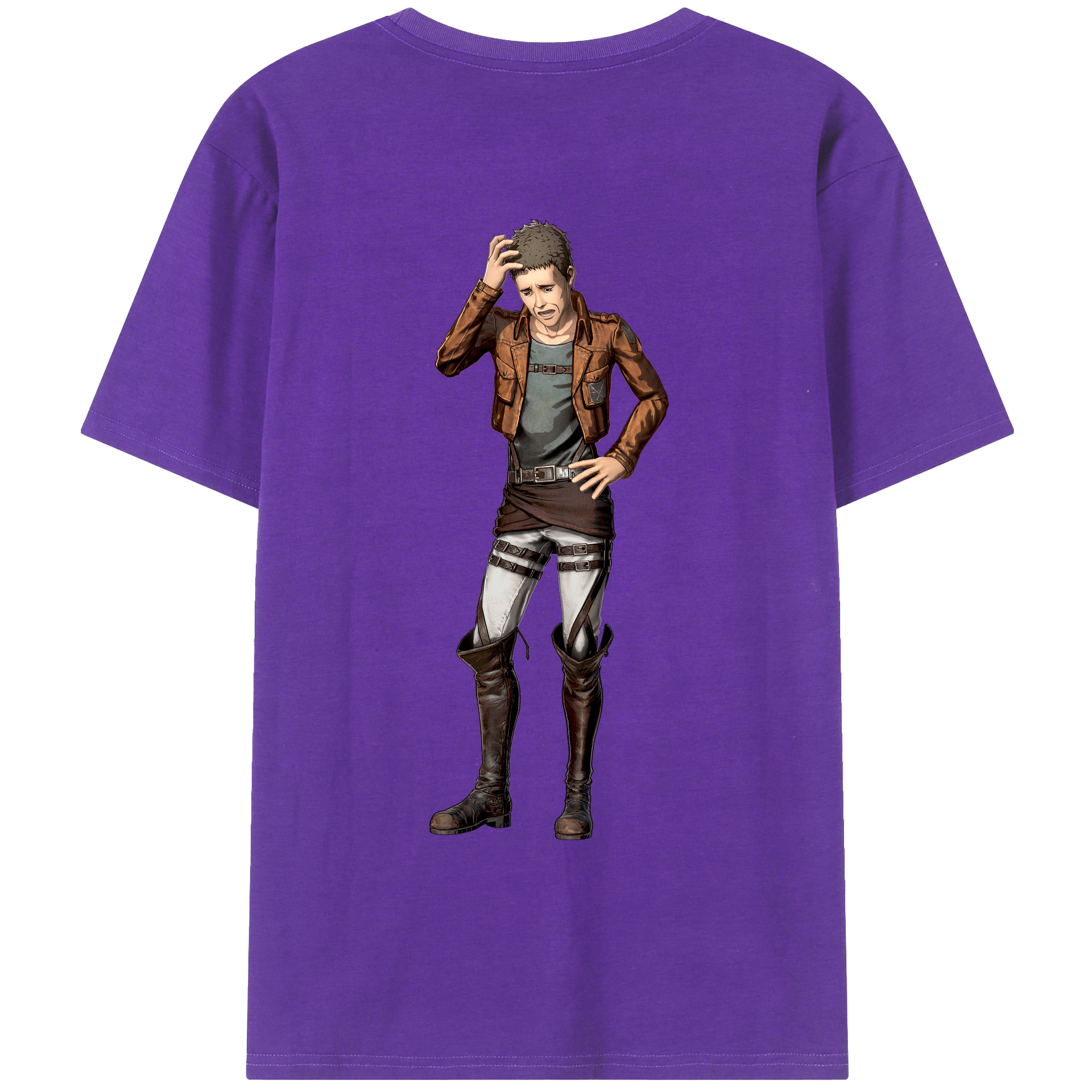 （画像用） 進撃の巨人 Attack on Titan 綿100％ メンズ半袖Tシャツ（バックプリント） 通気性