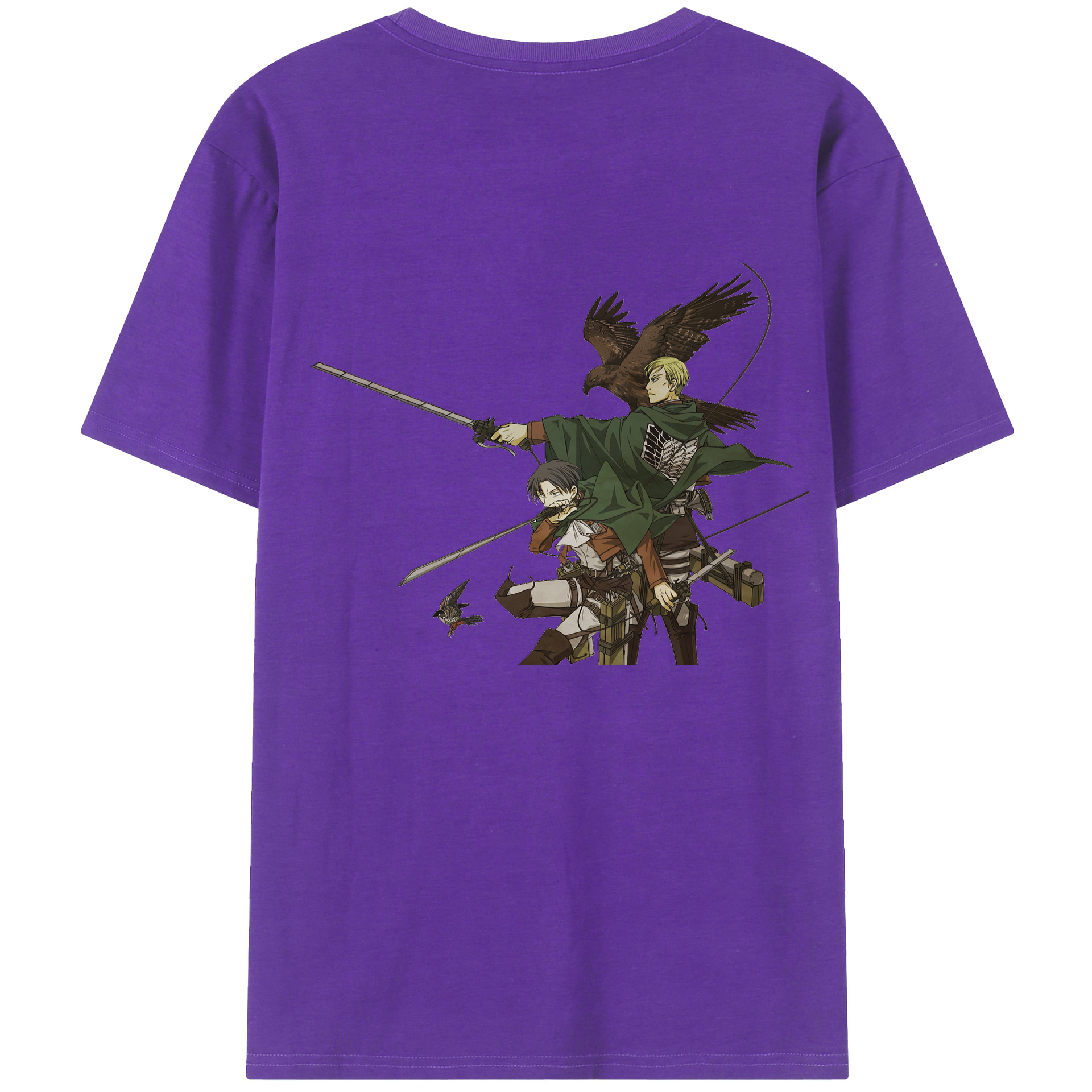 （画像用） 進撃の巨人 Attack on Titan 綿100％ メンズ半袖Tシャツ（バックプリント） 通気性