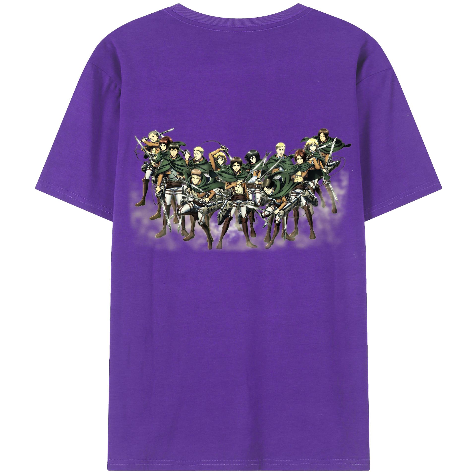 （画像用） 進撃の巨人 Attack on Titan 綿100％ メンズ半袖Tシャツ（バックプリント） 通気性