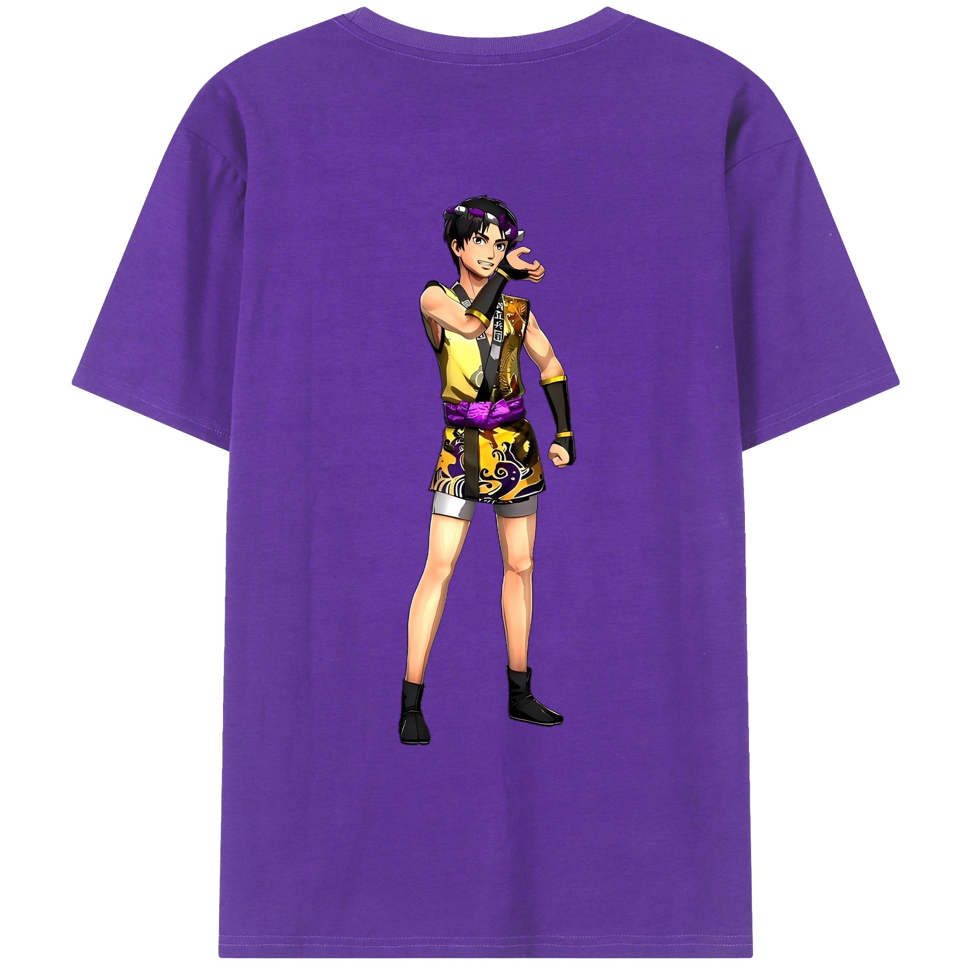 （画像用） 進撃の巨人 リヴァイ·アッカーマン Attack on Titan Levi Ackerman 綿100％ メンズ半袖Tシャツ（バックプリント） 通気性