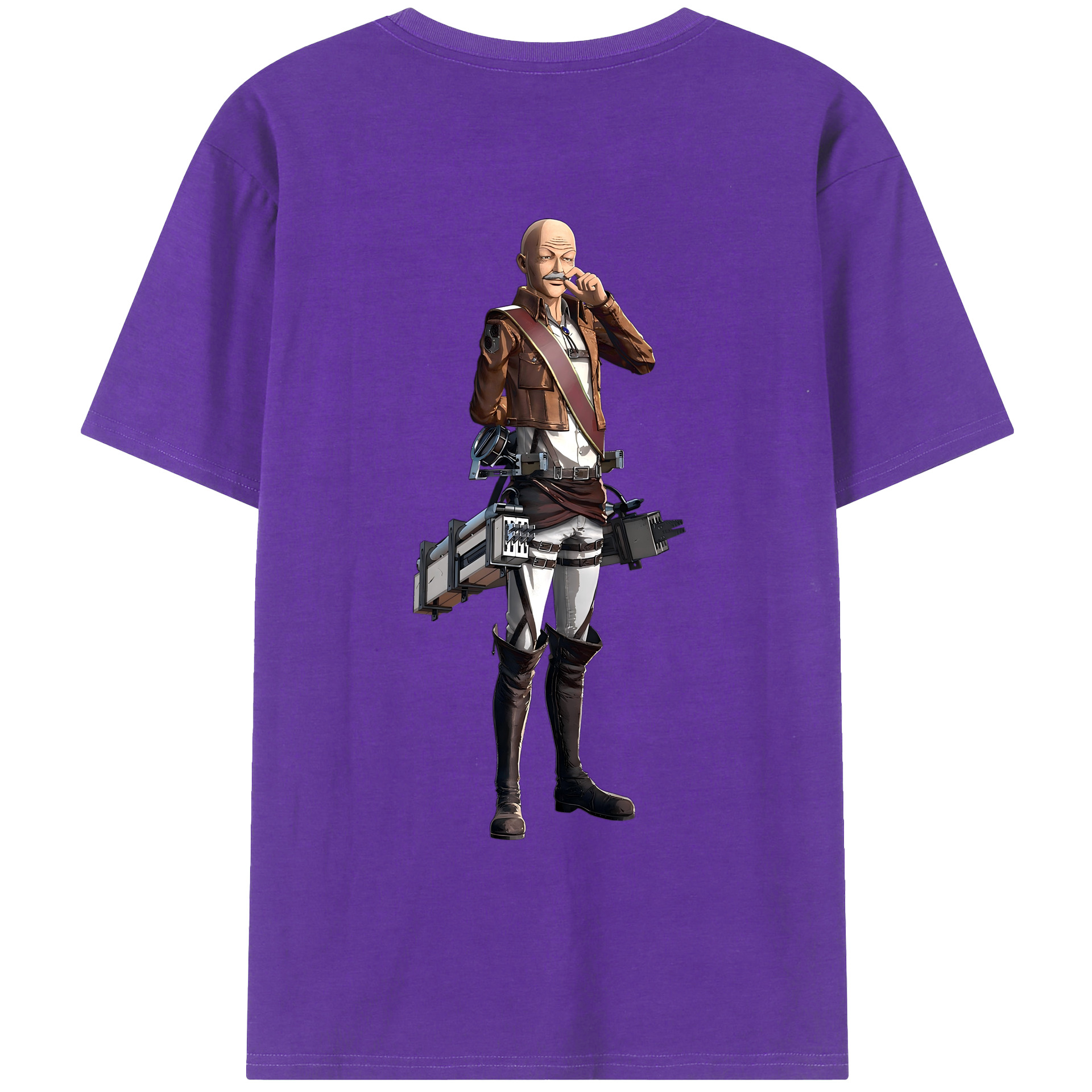 （画像用） 進撃の巨人 ドット·ピクシス Attack on Titan Dot Pixis 綿100％ メンズ半袖Tシャツ（バックプリント） 通気性