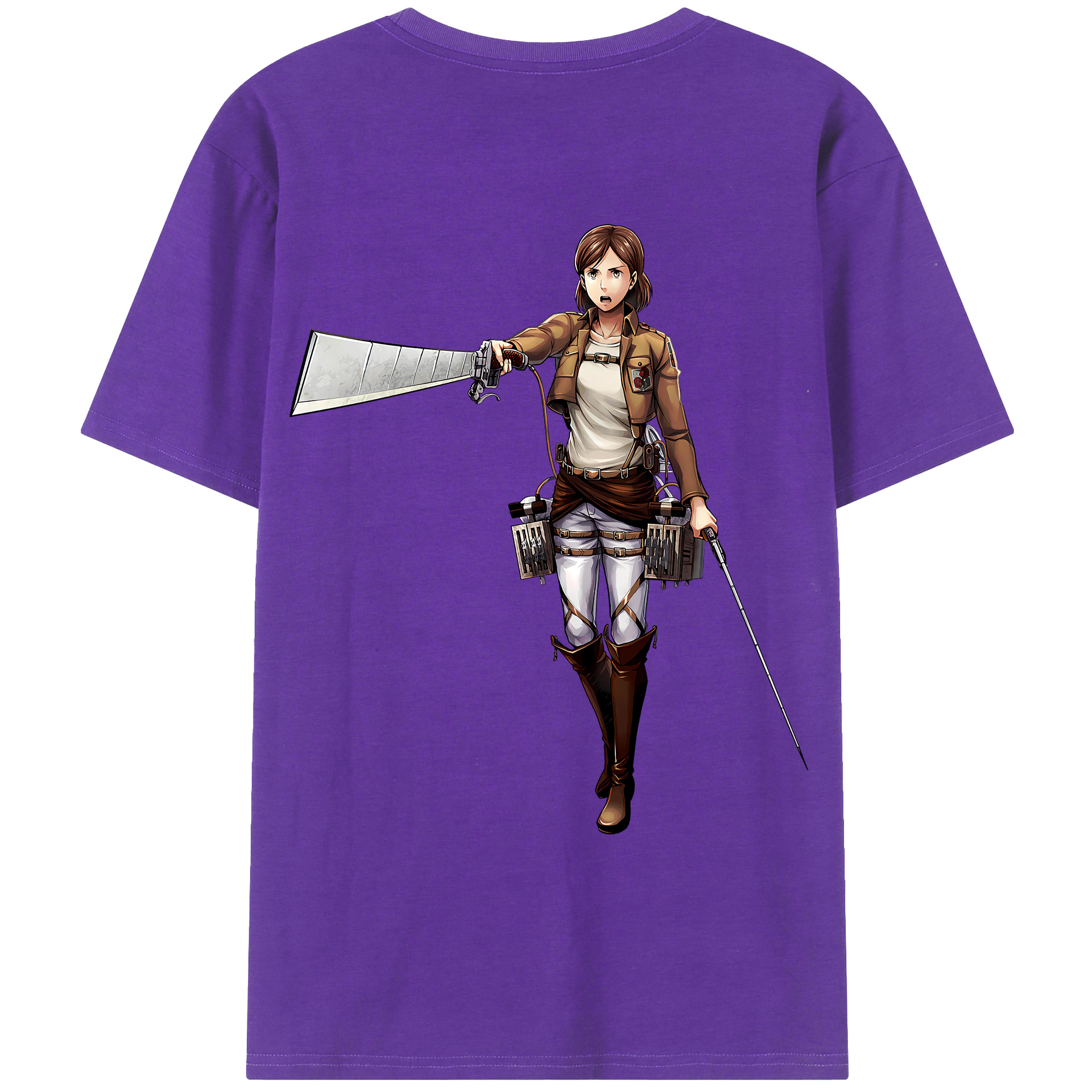 （画像用） 進撃の巨人 Attack on Titan 綿100％ メンズ半袖Tシャツ（バックプリント） 通気性