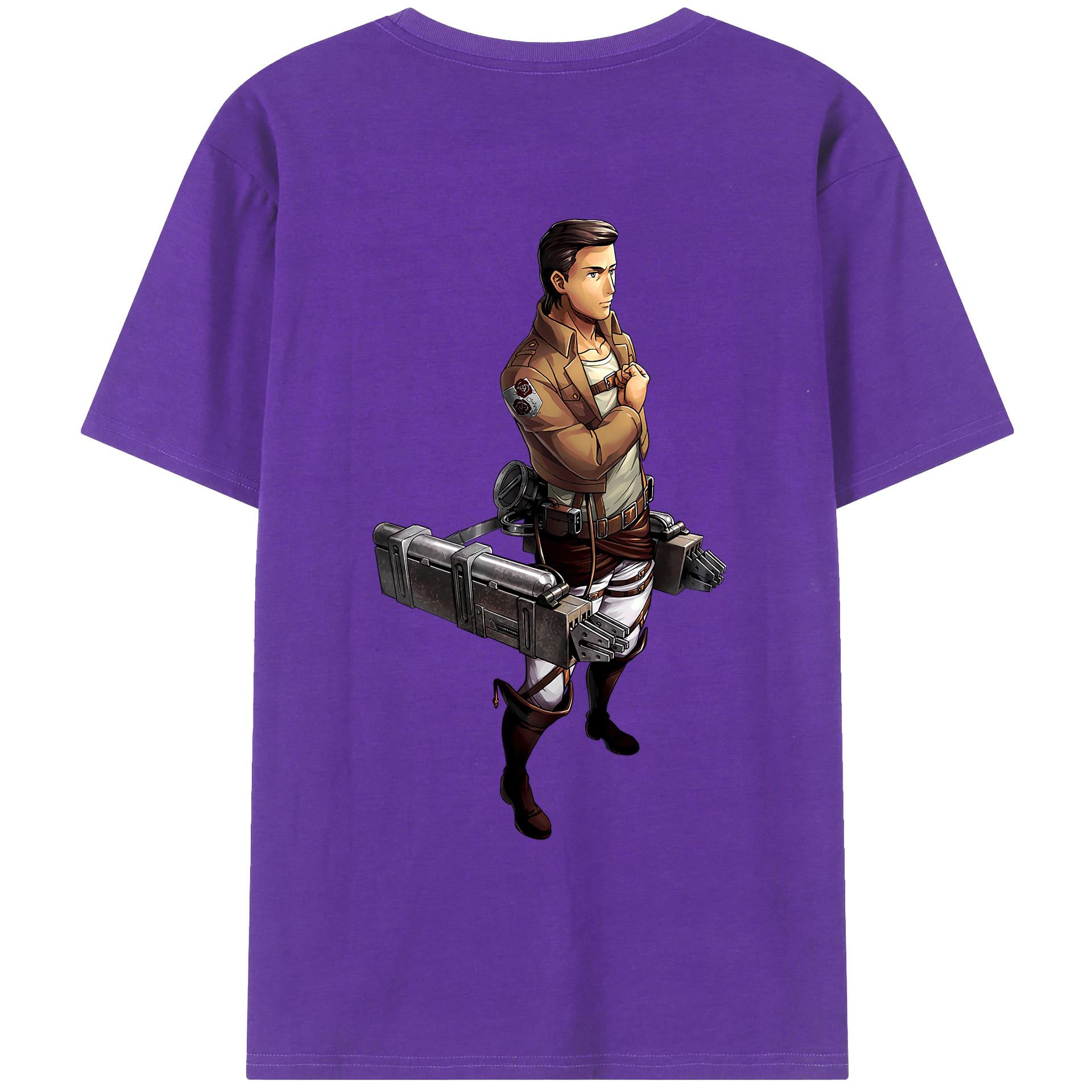 （画像用） 進撃の巨人 Attack on Titan 綿100％ メンズ半袖Tシャツ（バックプリント） 通気性