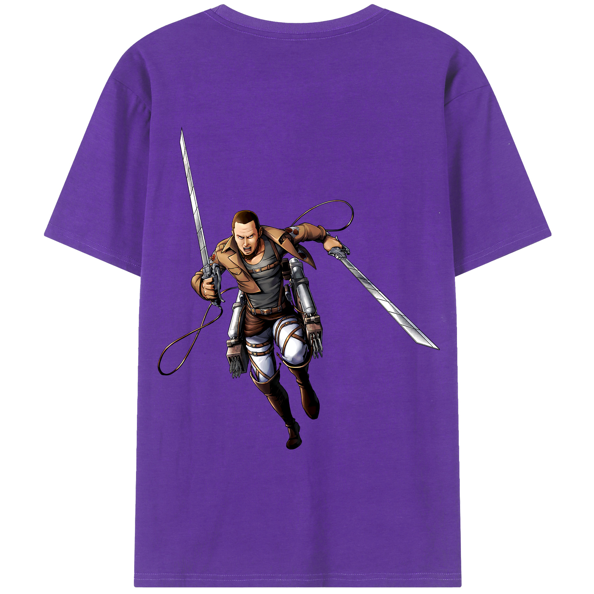 （画像用） 進撃の巨人 Attack on Titan 綿100％ メンズ半袖Tシャツ（バックプリント） 通気性