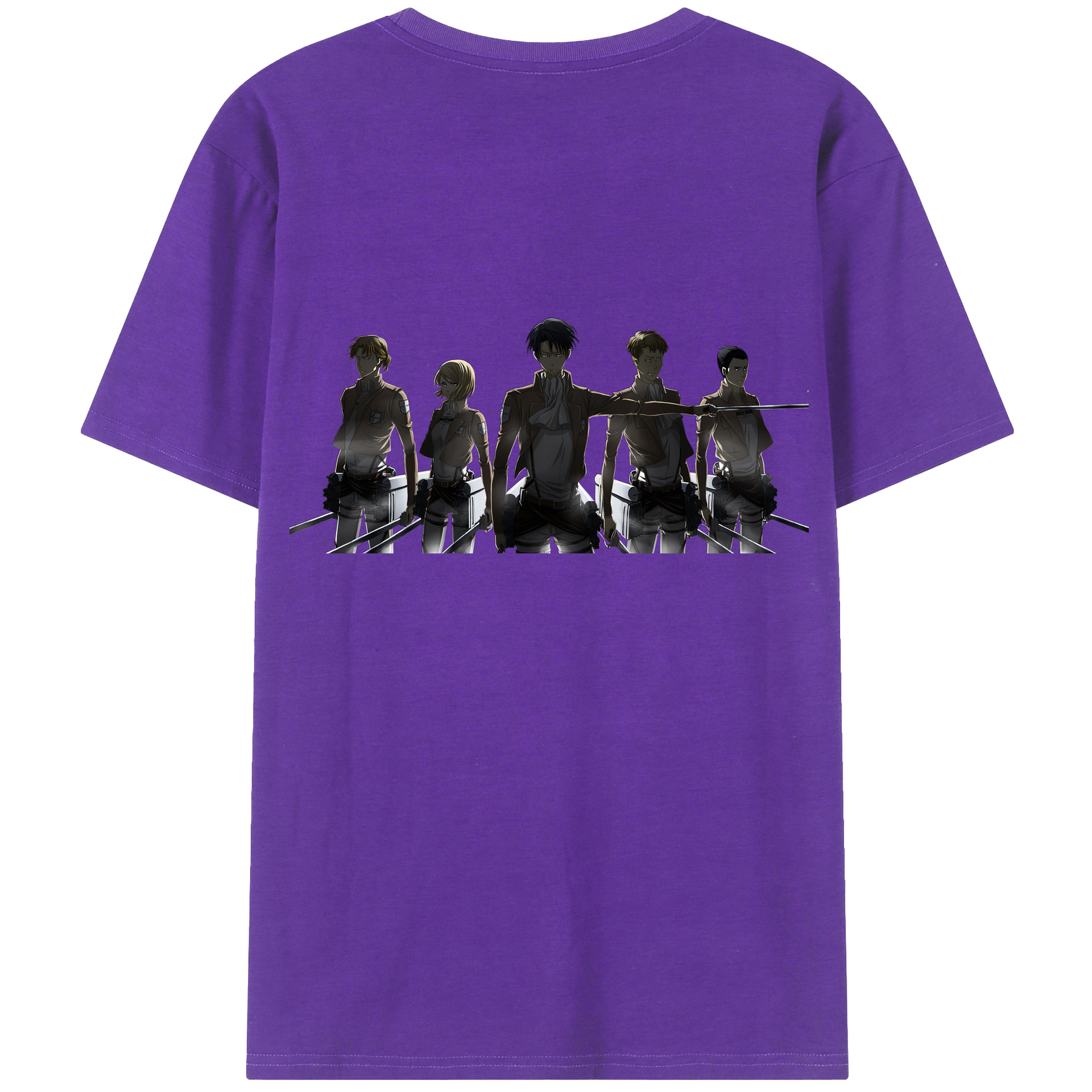 （画像用） 進撃の巨人 Attack on Titan 綿100％ メンズ半袖Tシャツ（バックプリント） 通気性